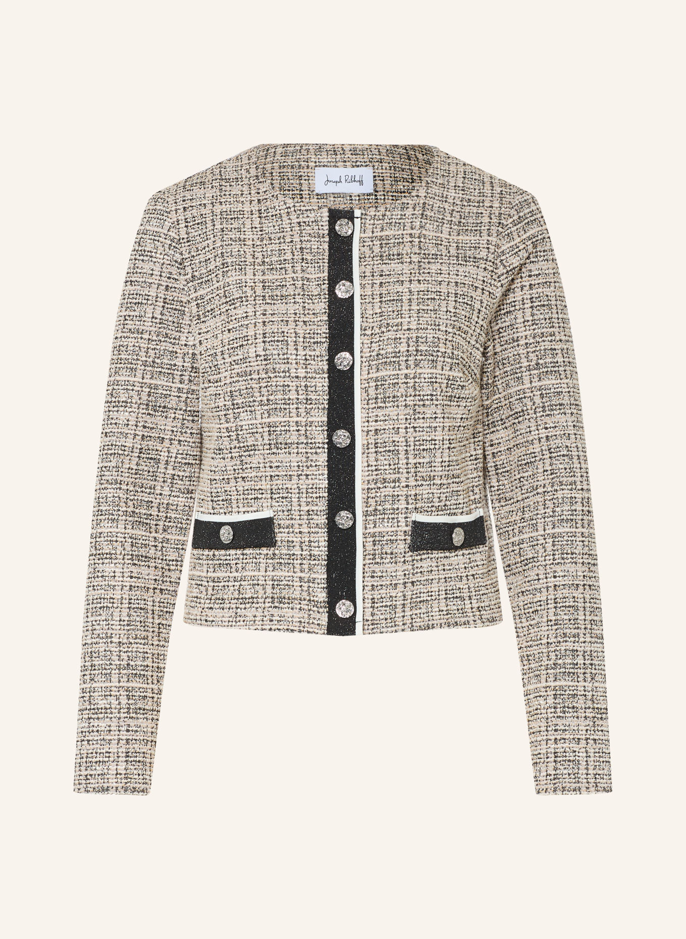 Joseph Ribkoff Bouclé Blazer: BRUIN / BEIGE / WIT