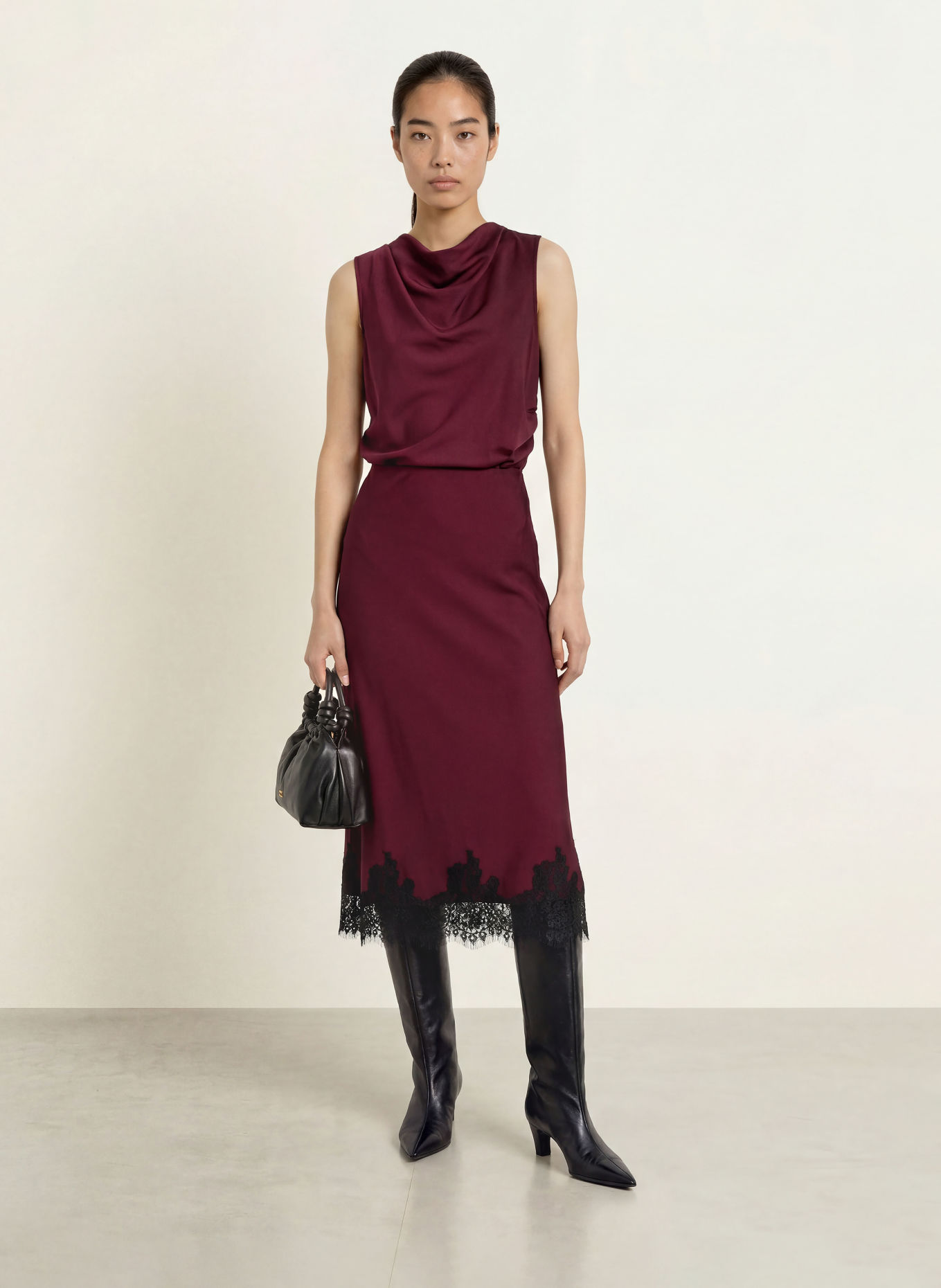 Joseph Ribkoff Rok met kant: FUCHSIA / ZWART