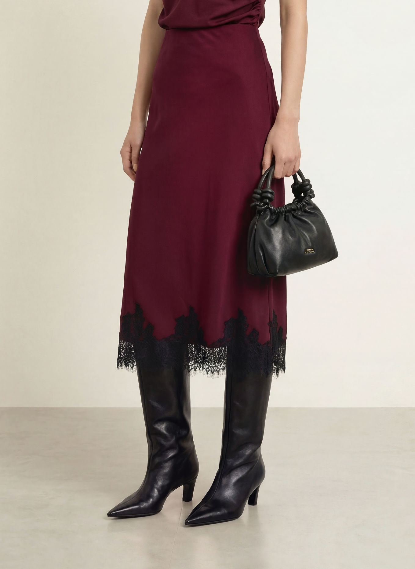 Joseph Ribkoff Rok met kant: FUCHSIA / ZWART