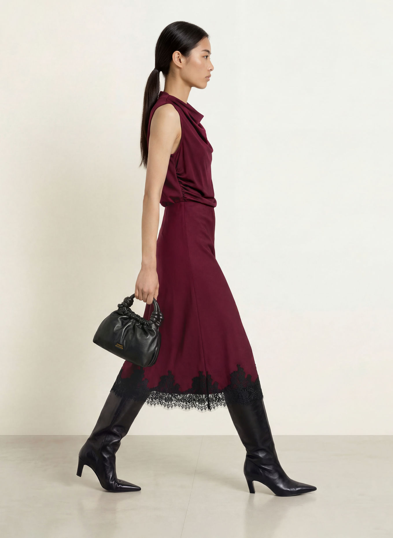 Joseph Ribkoff Rok met kant: FUCHSIA / ZWART