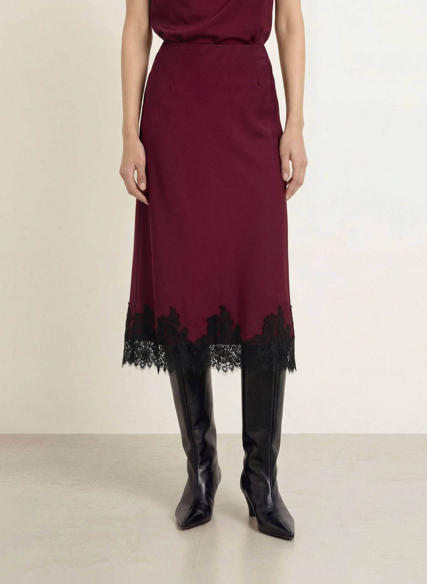 Joseph Ribkoff Rok met kant: FUCHSIA / ZWART