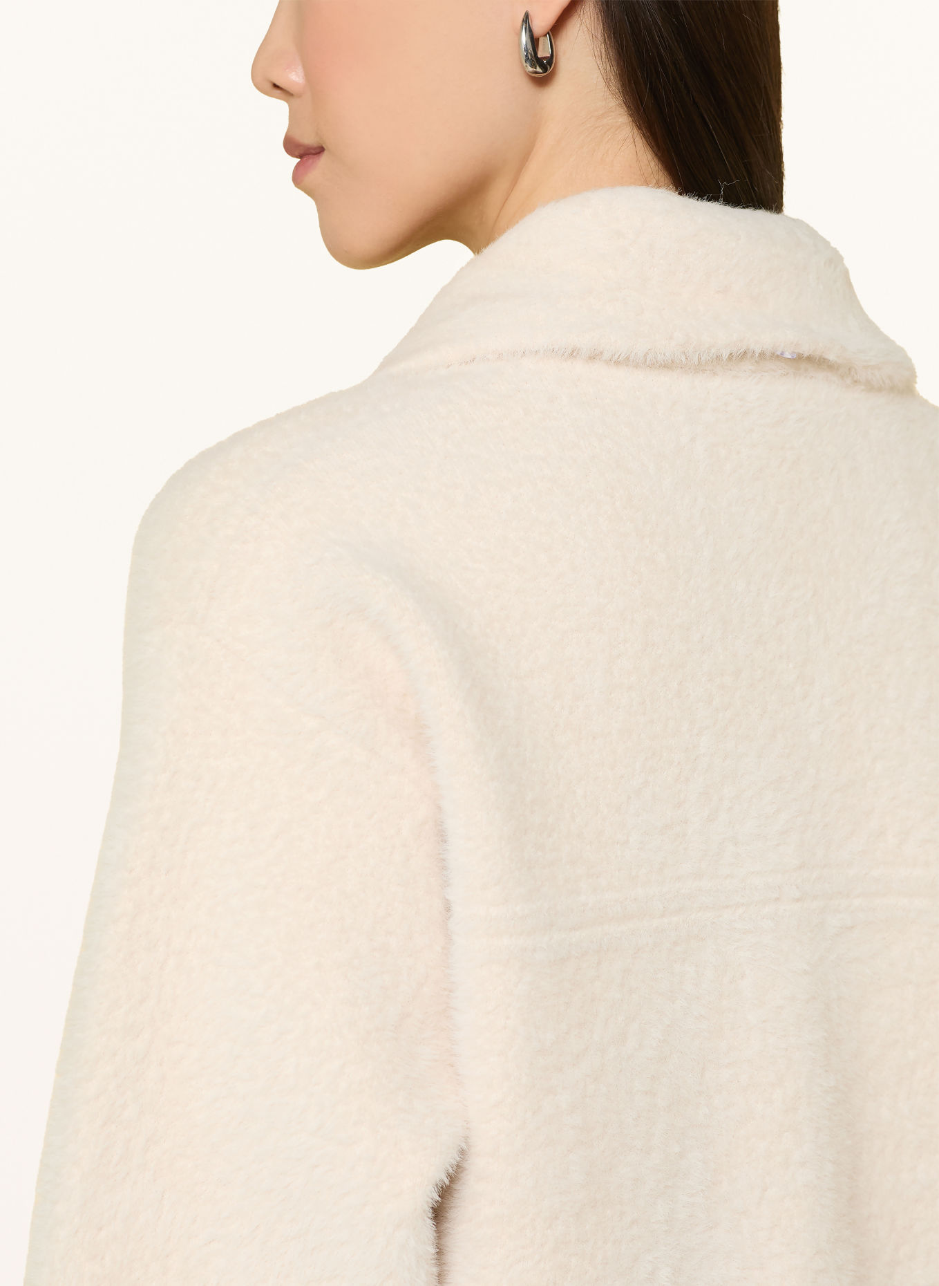 Joseph Ribkoff Jas met afneembare kunstbontkraag: CRÈME / BEIGE
