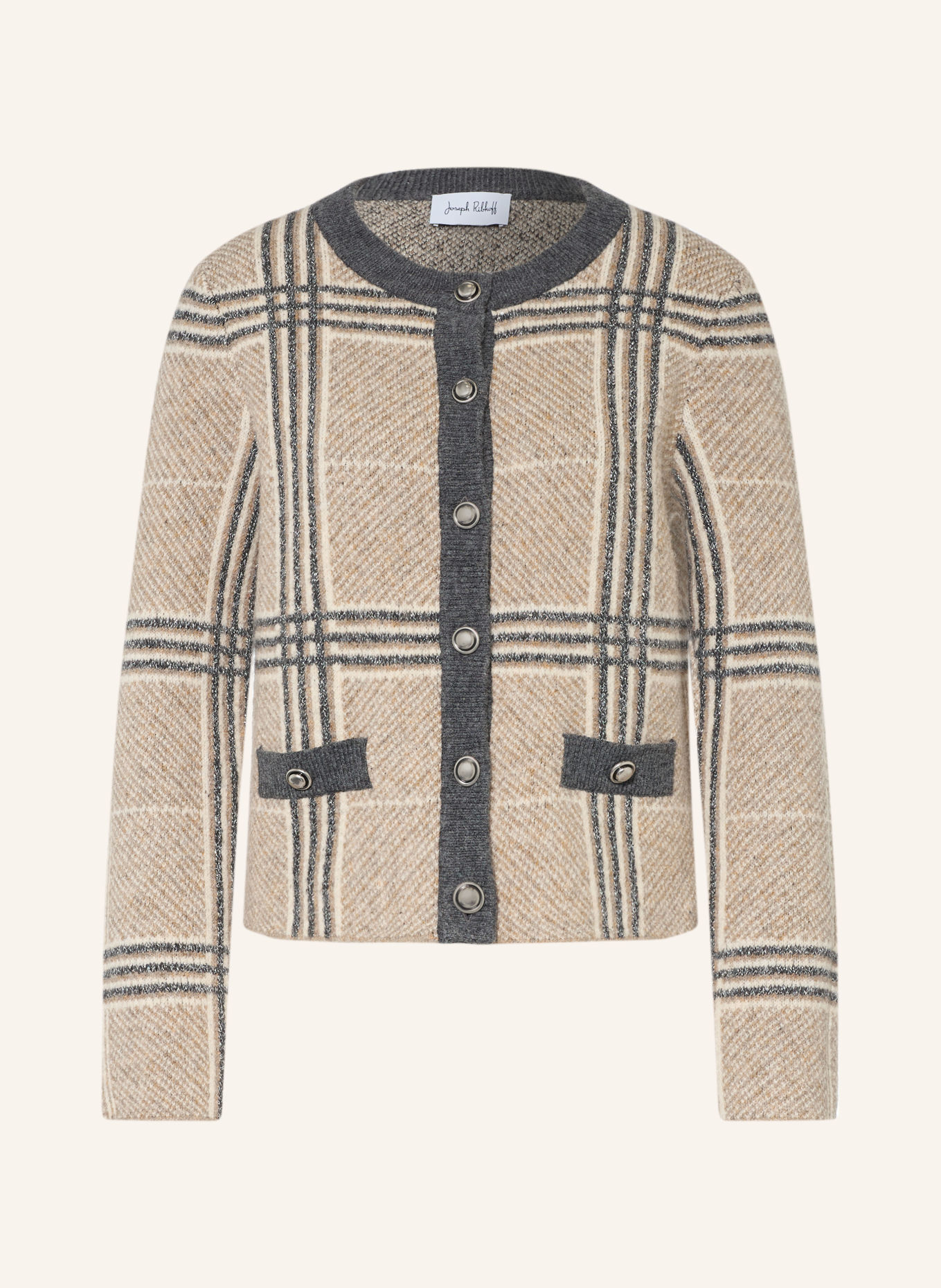 Joseph Ribkoff Cardigan: BEIGE / CREAM / DARK GRAY
