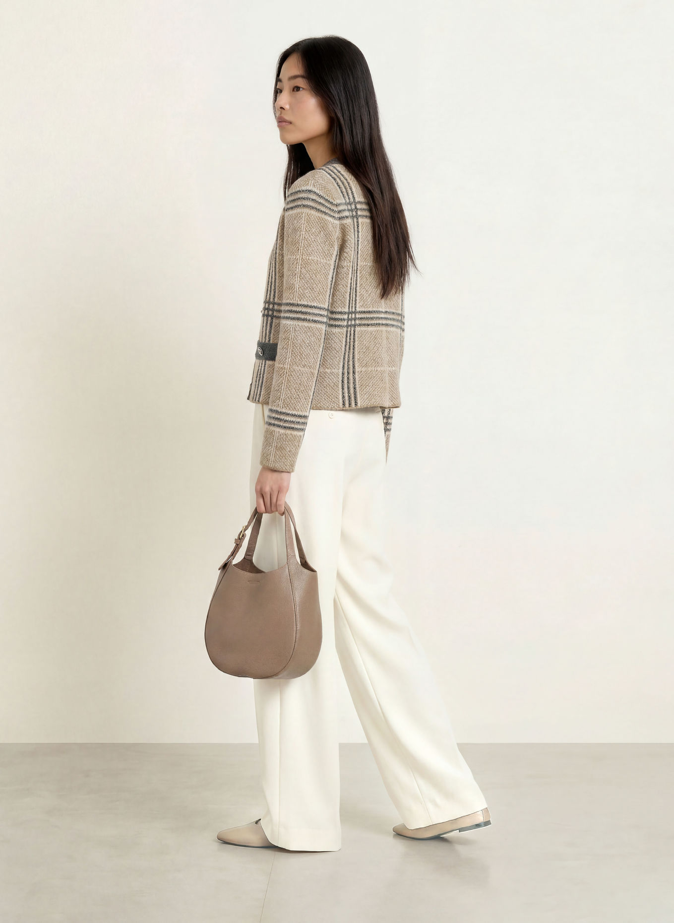 Joseph Ribkoff Cardigan: BEIGE / CREAM / DARK GRAY