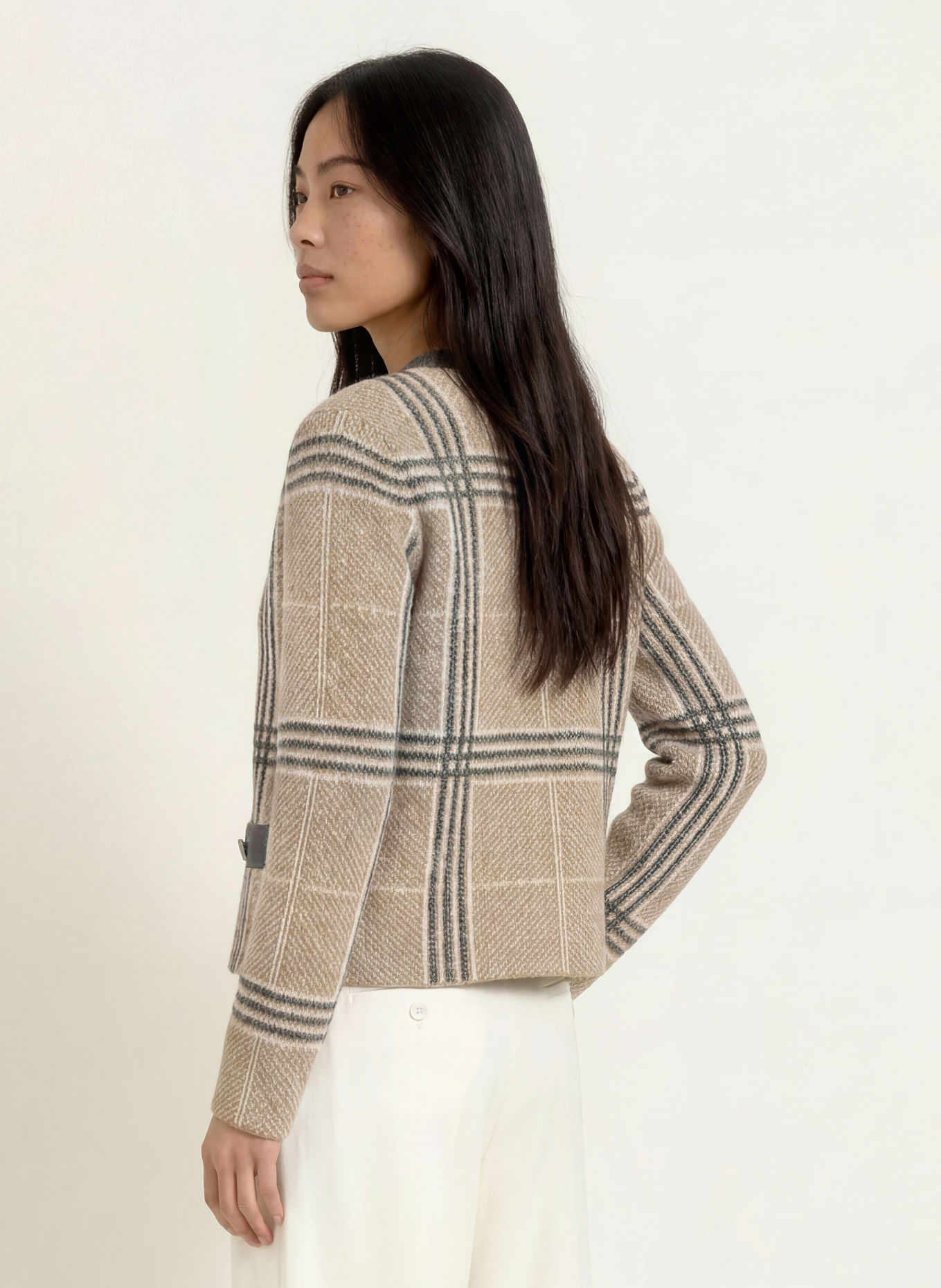 Joseph Ribkoff Cardigan: BEIGE / CREAM / DARK GRAY
