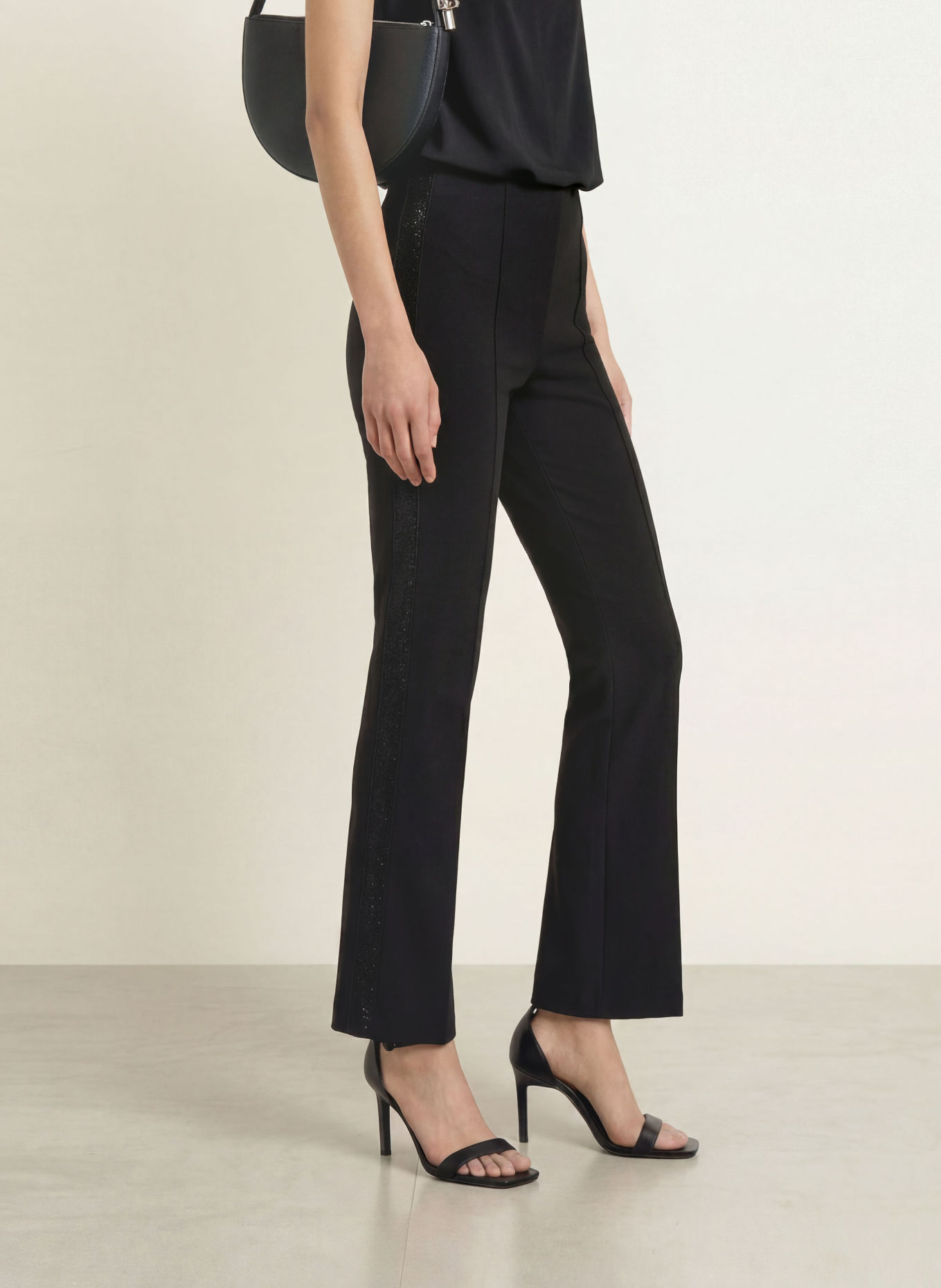 Joseph Ribkoff Bootcut trousers with rhinestones: BLACK