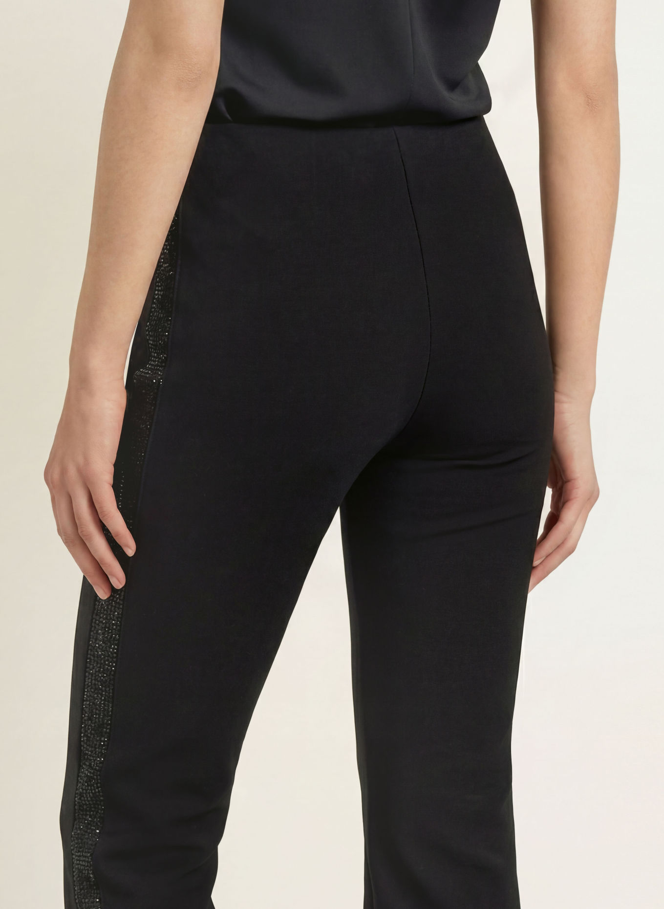 Joseph Ribkoff Bootcut trousers with rhinestones: BLACK