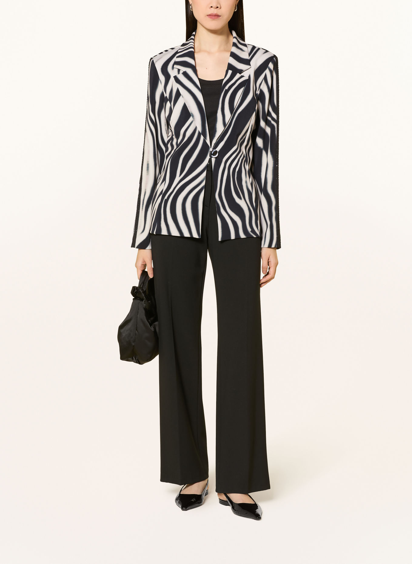Joseph Ribkoff Blazer mit Schmucksteinen: WEISS / SCHWARZ