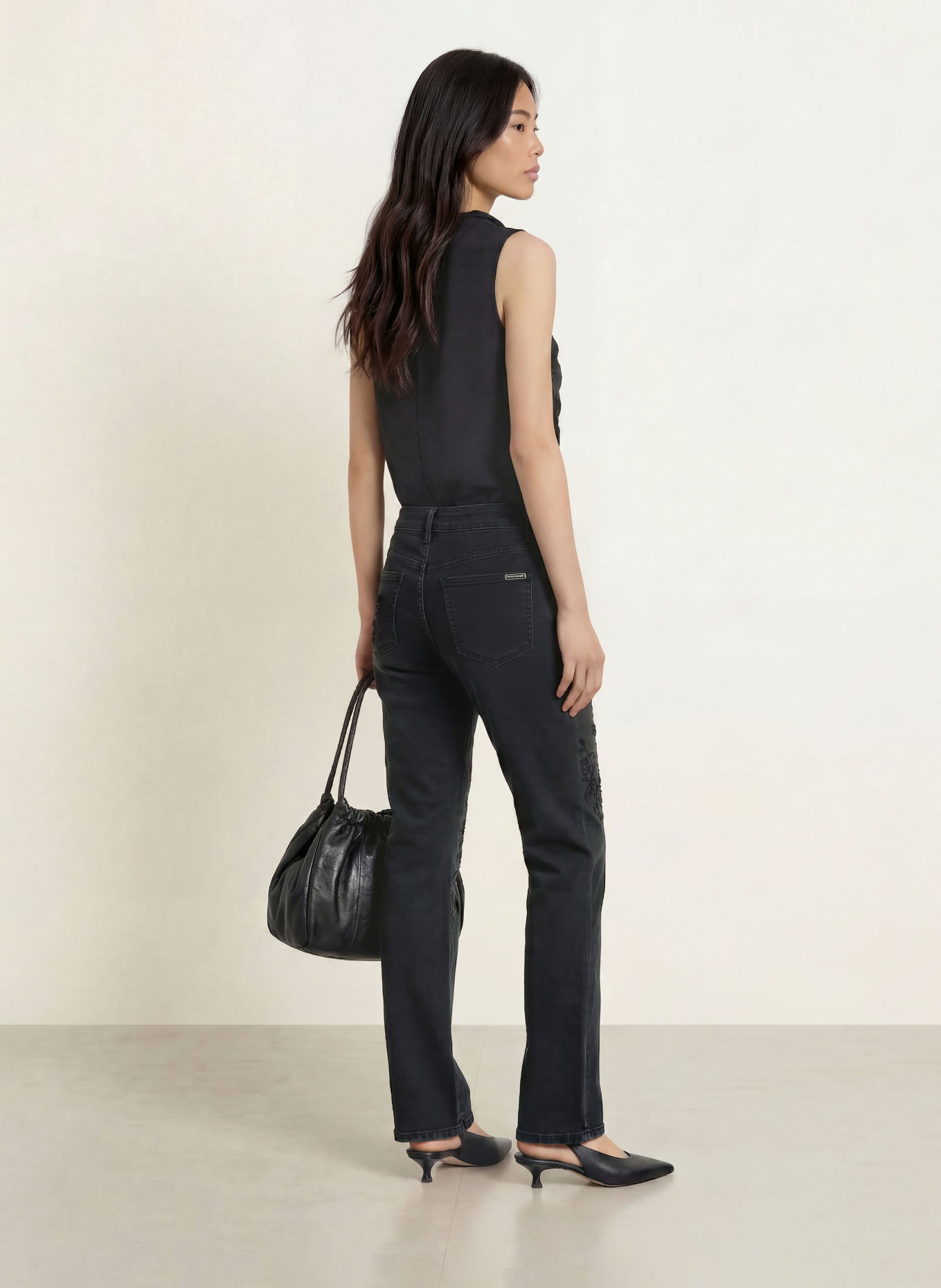 Joseph Ribkoff Flared jeans with sequins: 2606 Granitgrau