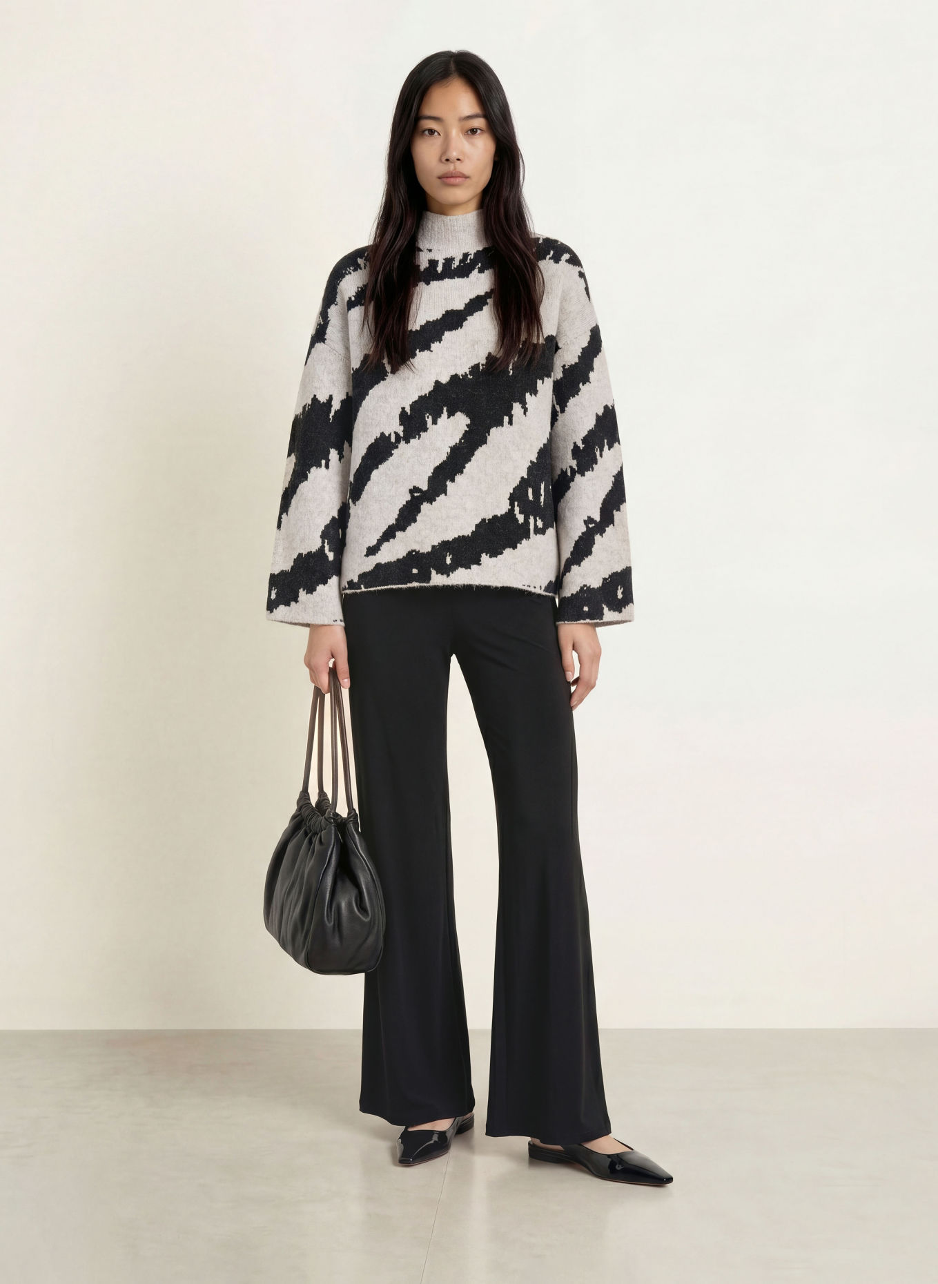 Joseph Ribkoff Sweater: GRAY / BLACK