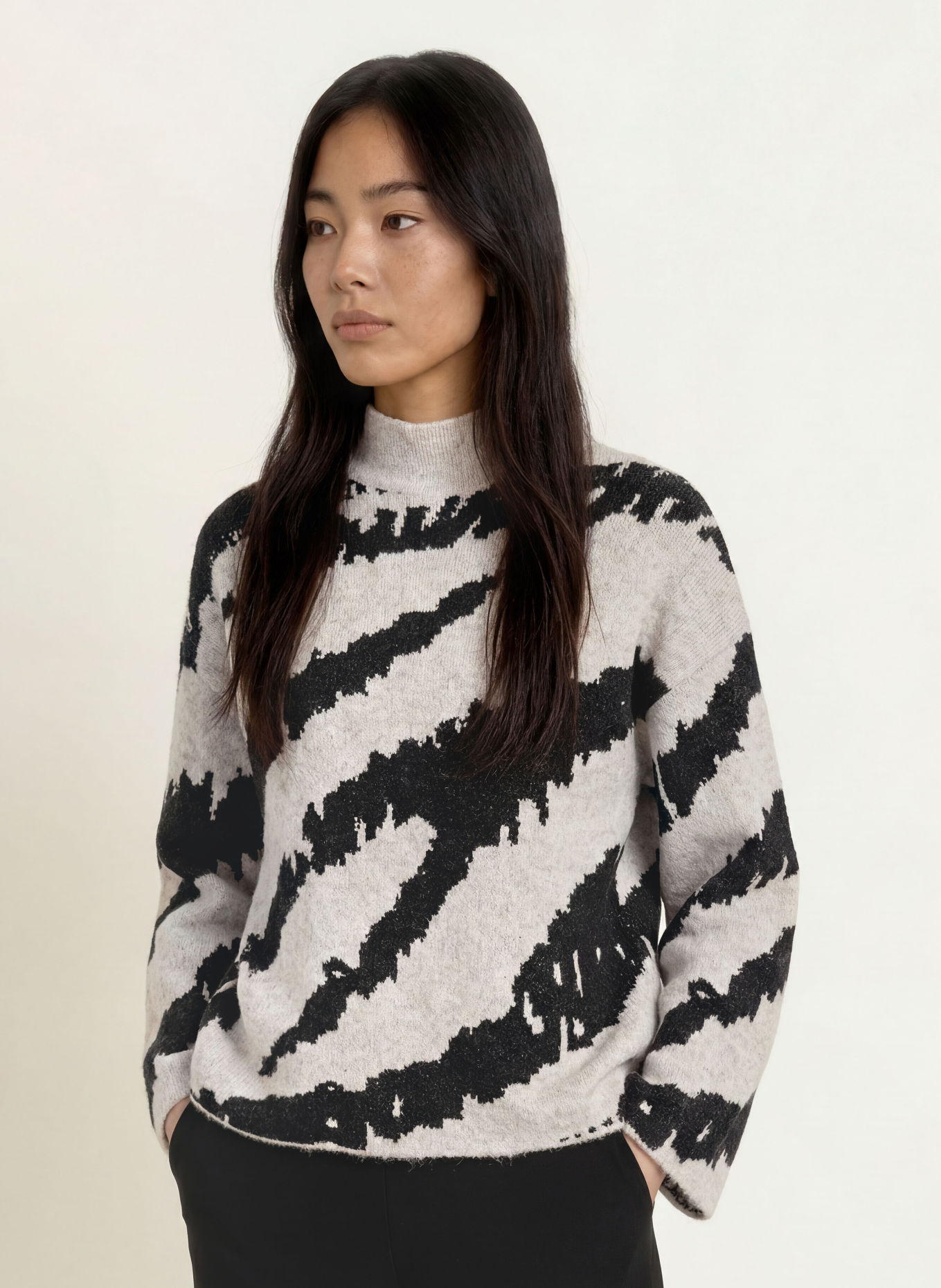Joseph Ribkoff Sweater: GRAY / BLACK