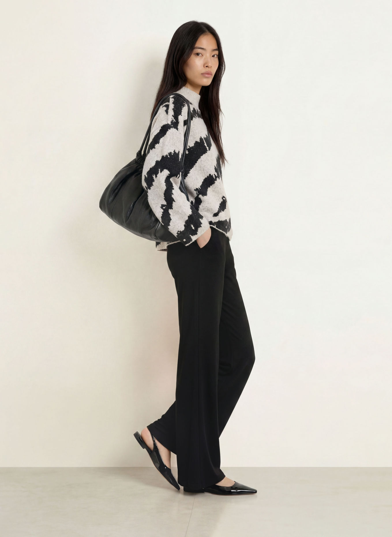 Joseph Ribkoff Sweater: GRAY / BLACK