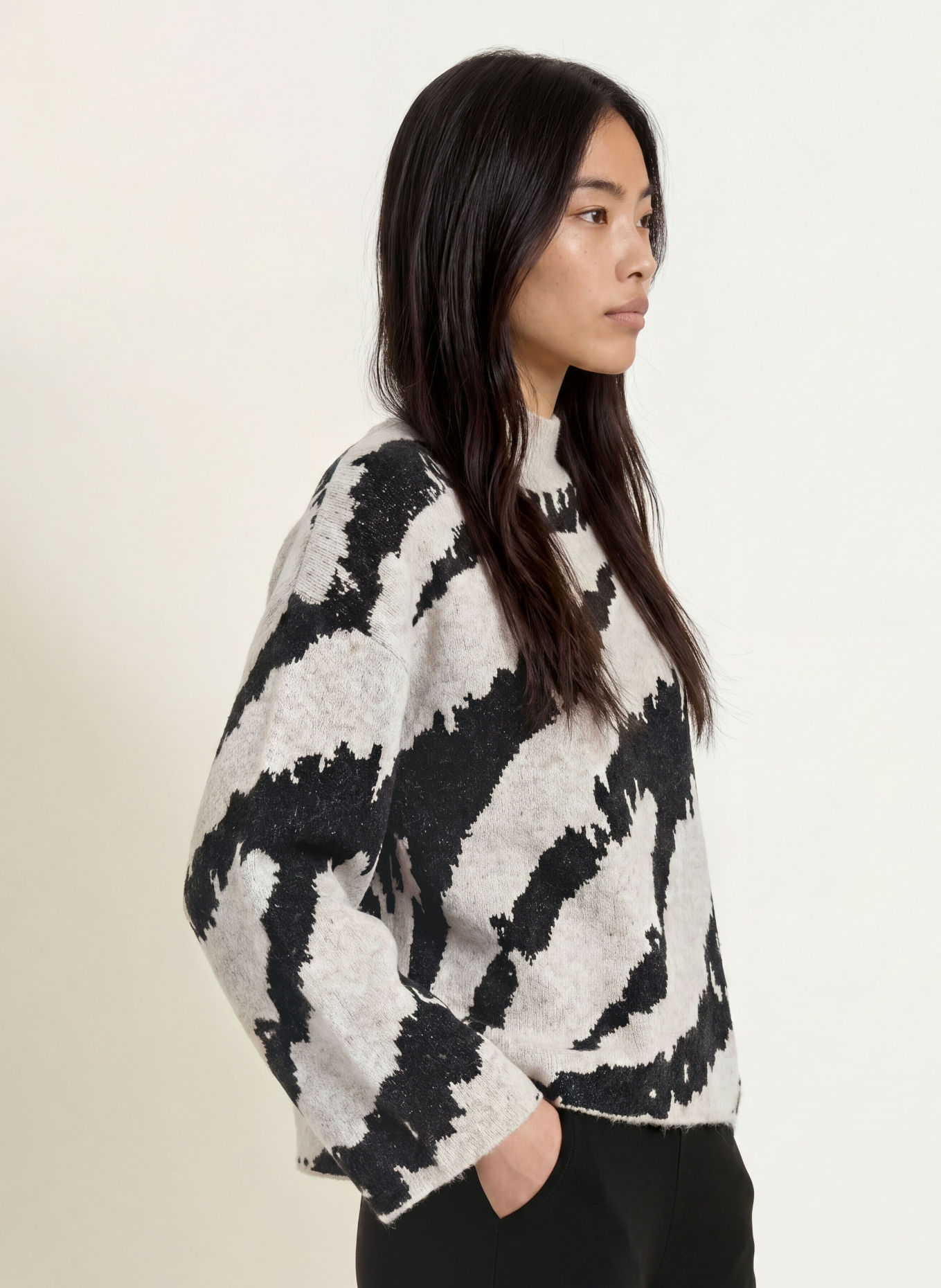 Joseph Ribkoff Sweater: GRAY / BLACK