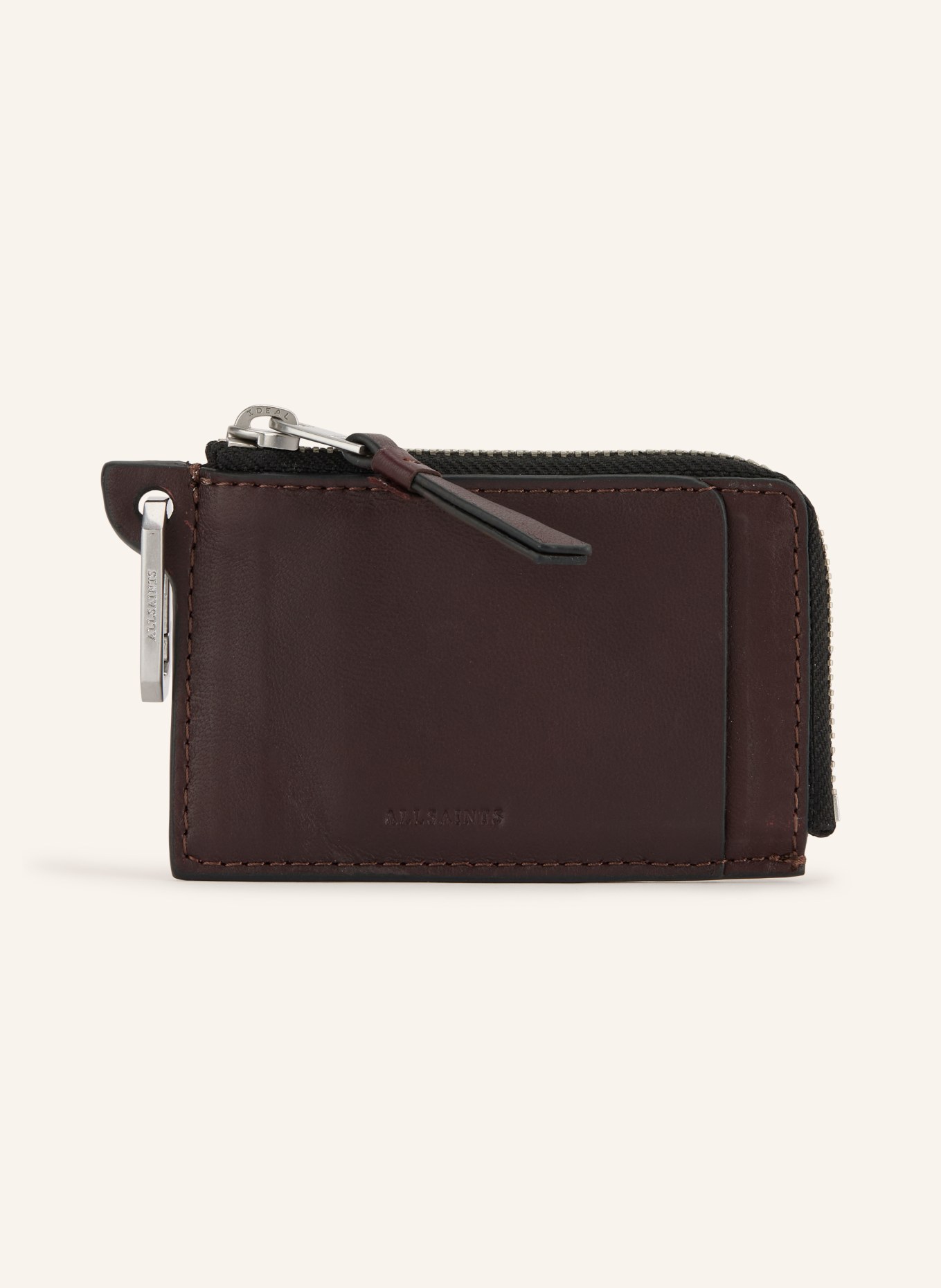 ALLSAINTS Porte-monnaie: MARRON FONCÉ / ARGENT