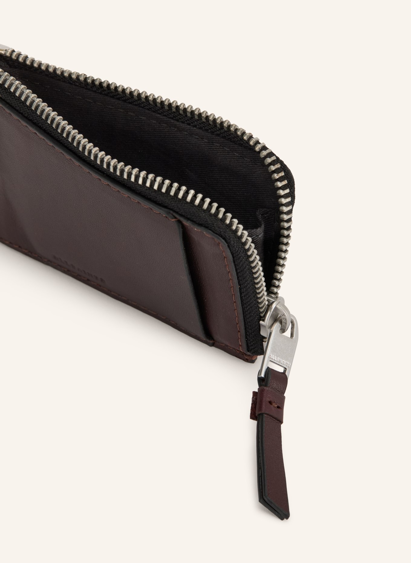 ALLSAINTS Porte-monnaie: MARRON FONCÉ / ARGENT