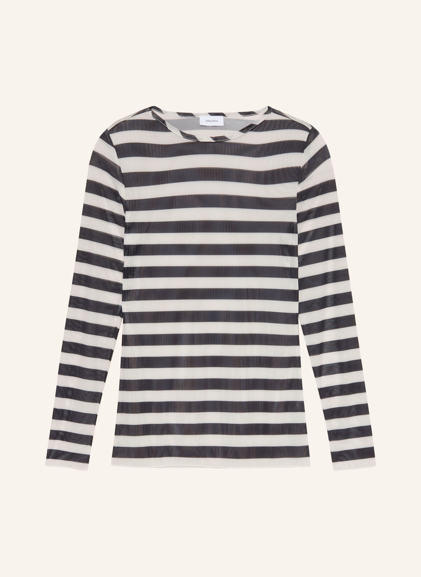 darling harbour Longsleeve aus Mesh: BLACK/OFFWHITE