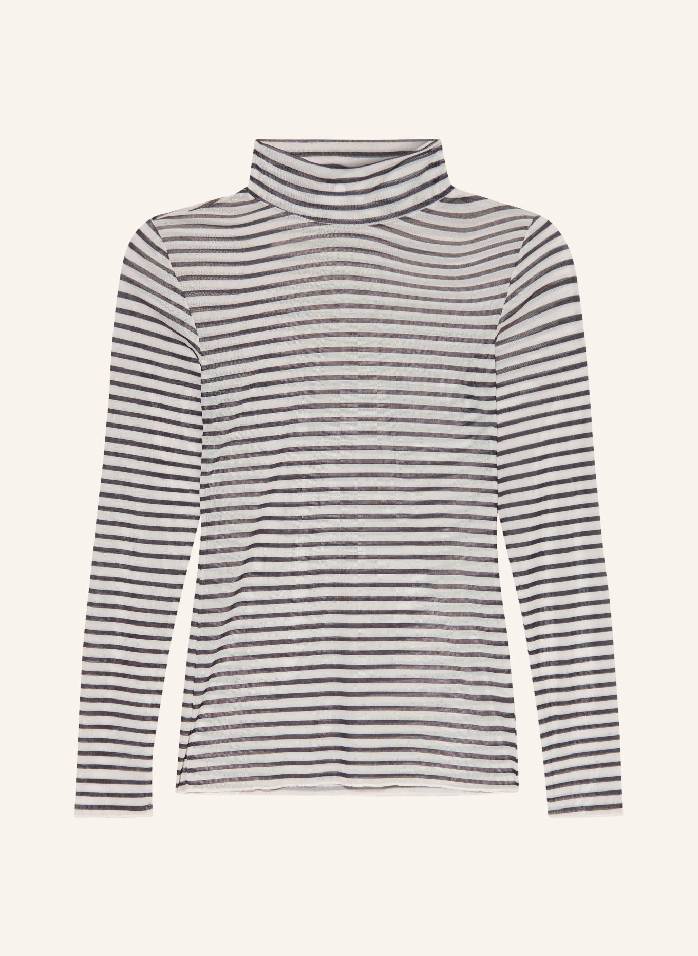 darling harbour Mesh long-sleeve shirt: BLACK/OFFWHITE