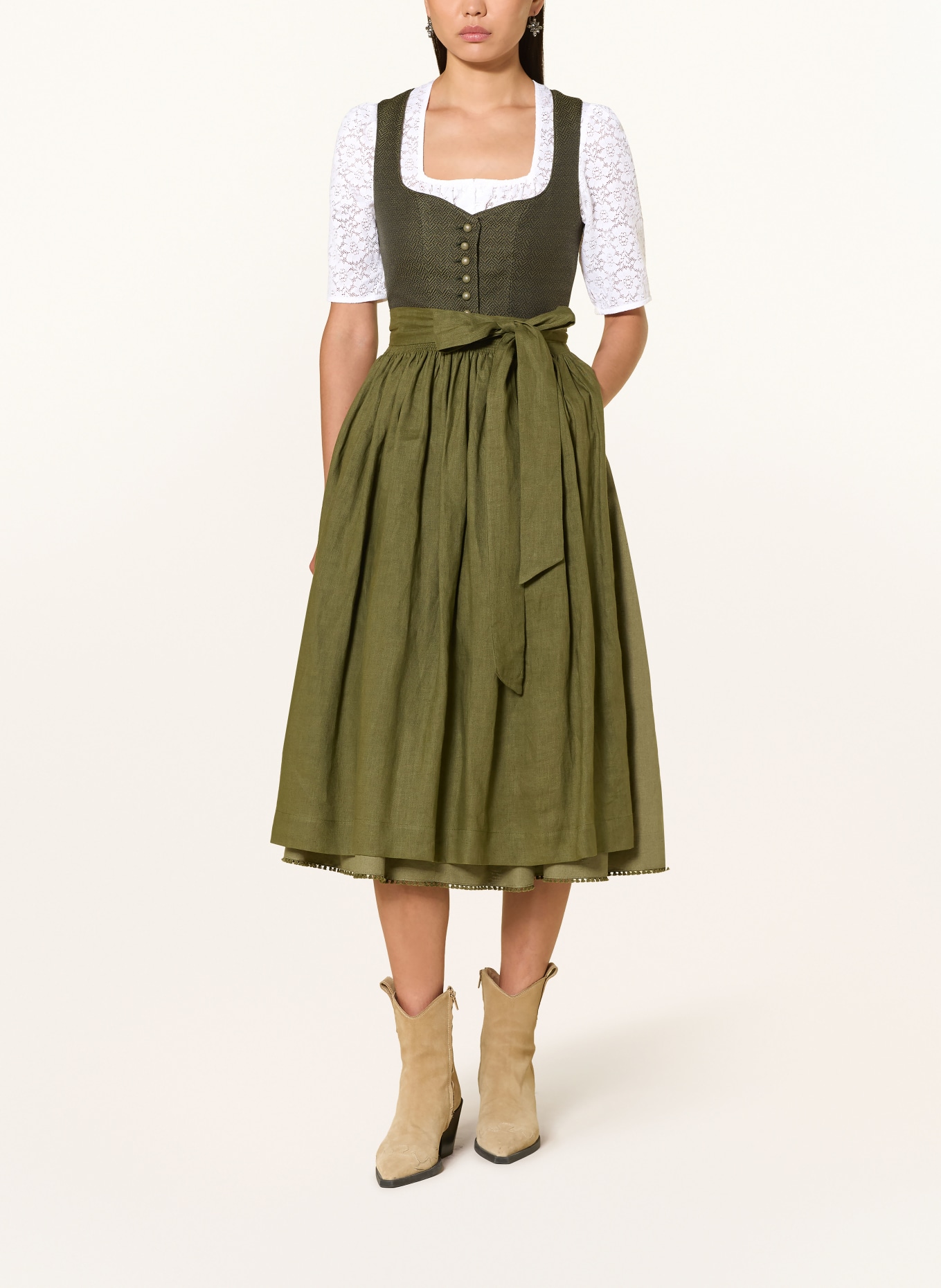 wallmann Dirndlbluse aus Spitze: WEISS
