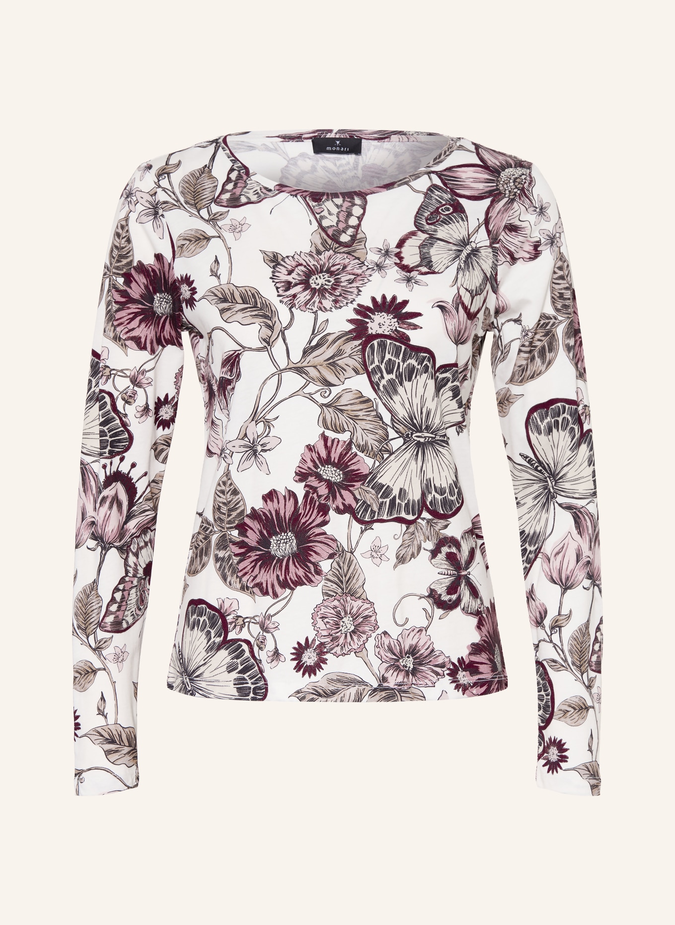 monari Longsleeve: WEISS / DUNKELROT / GRÜN