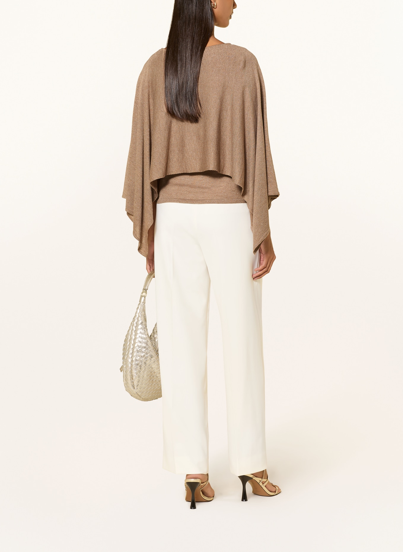 monari Kappe med glitrende garn: BEIGE