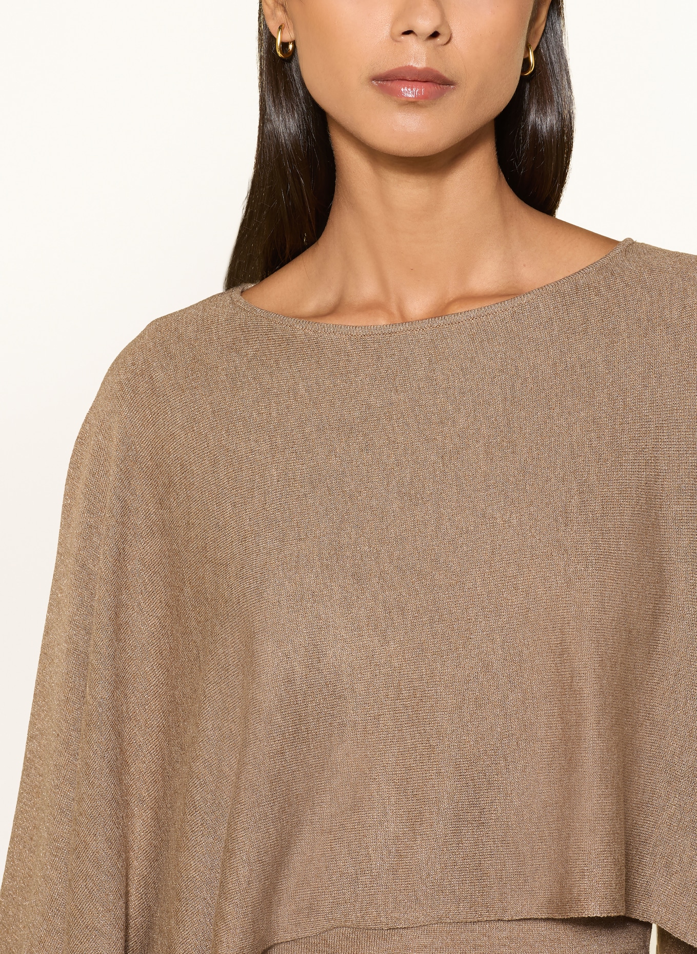 monari Kappe med glitrende garn: BEIGE