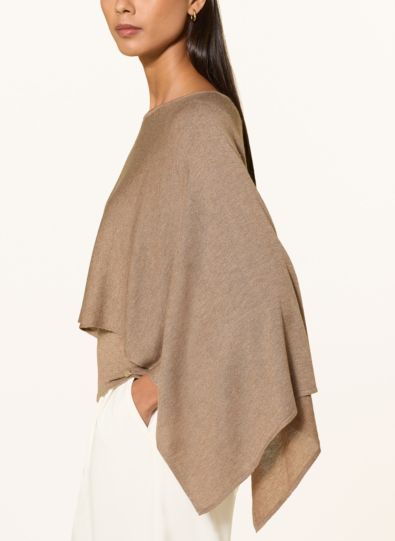 monari Kappe med glitrende garn: BEIGE