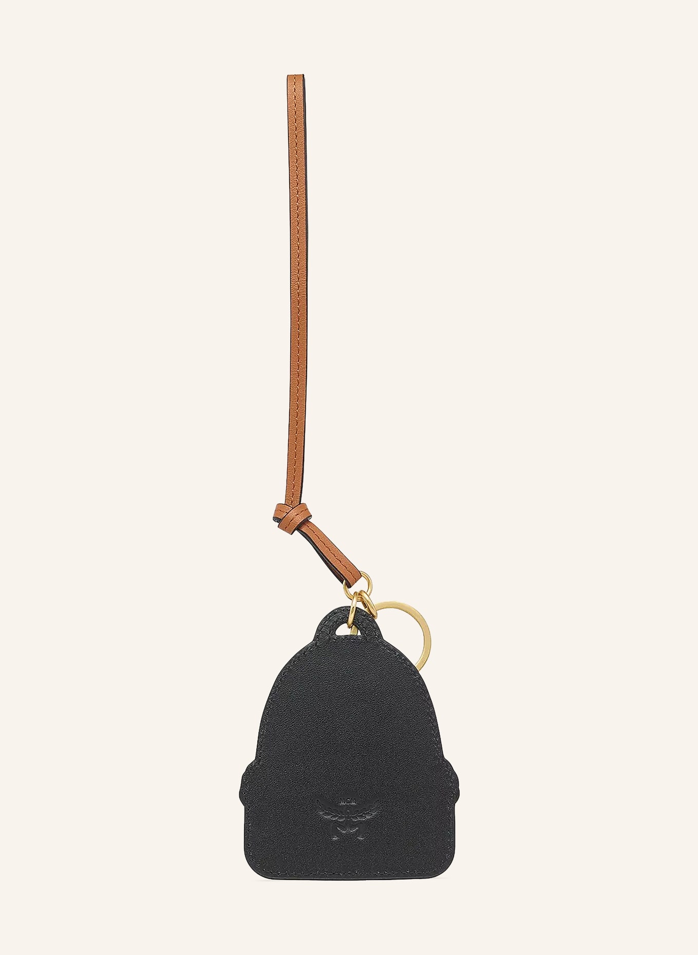 MCM Taschenanhänger: COGNAC / GOLD / SCHWARZ