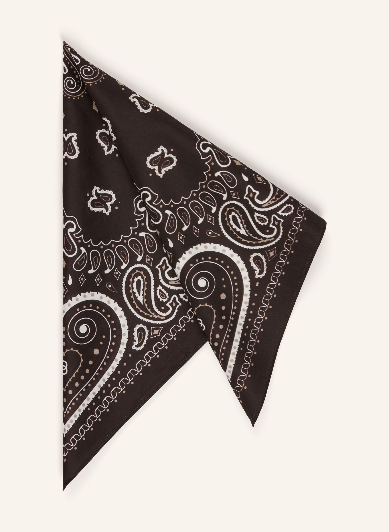 Johann & Johanna Foulard en soie: MARRON FONCÉ / BEIGE / BLANC