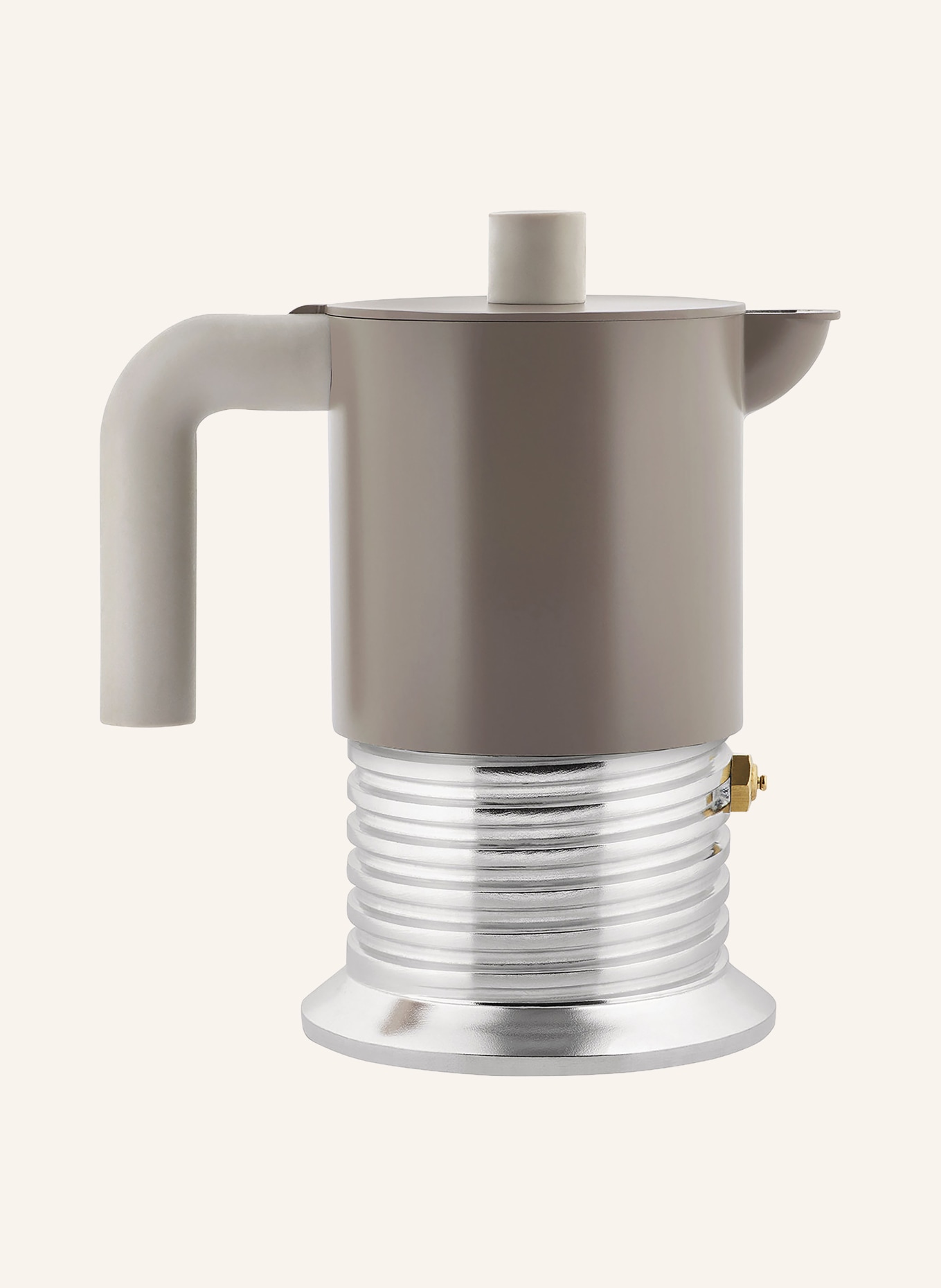 ALESSI VITE Espresso Maker: TAUPE / SILVER