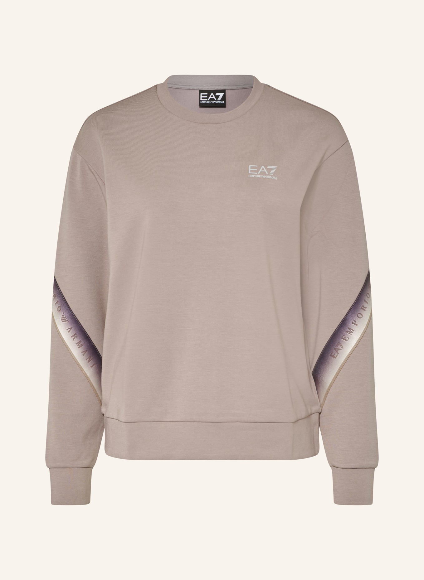 EA7 EMPORIO ARMANI NATURAL VENTUS7 Sweatshirt: TAUPE / CREAM / PURPLE