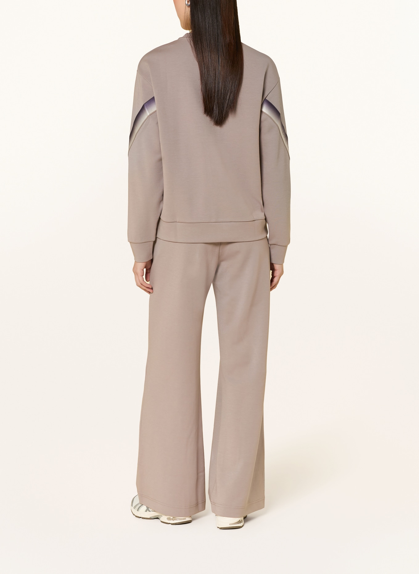 EA7 EMPORIO ARMANI NATURAL VENTUS7 Sweatshirt: TAUPE / CREAM / PURPLE