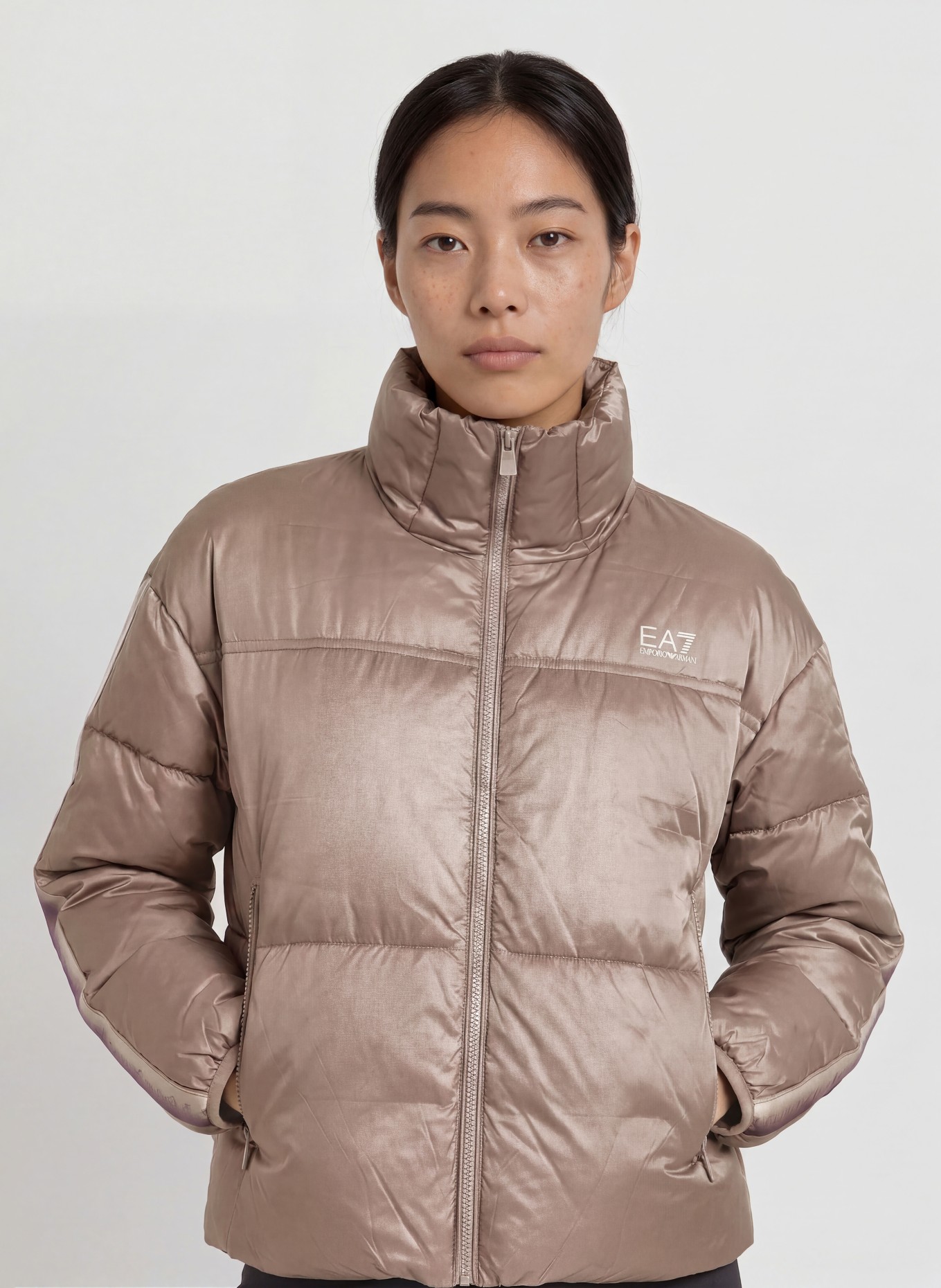 EA7 EMPORIO ARMANI Quilted jacket: DUSKY PINK