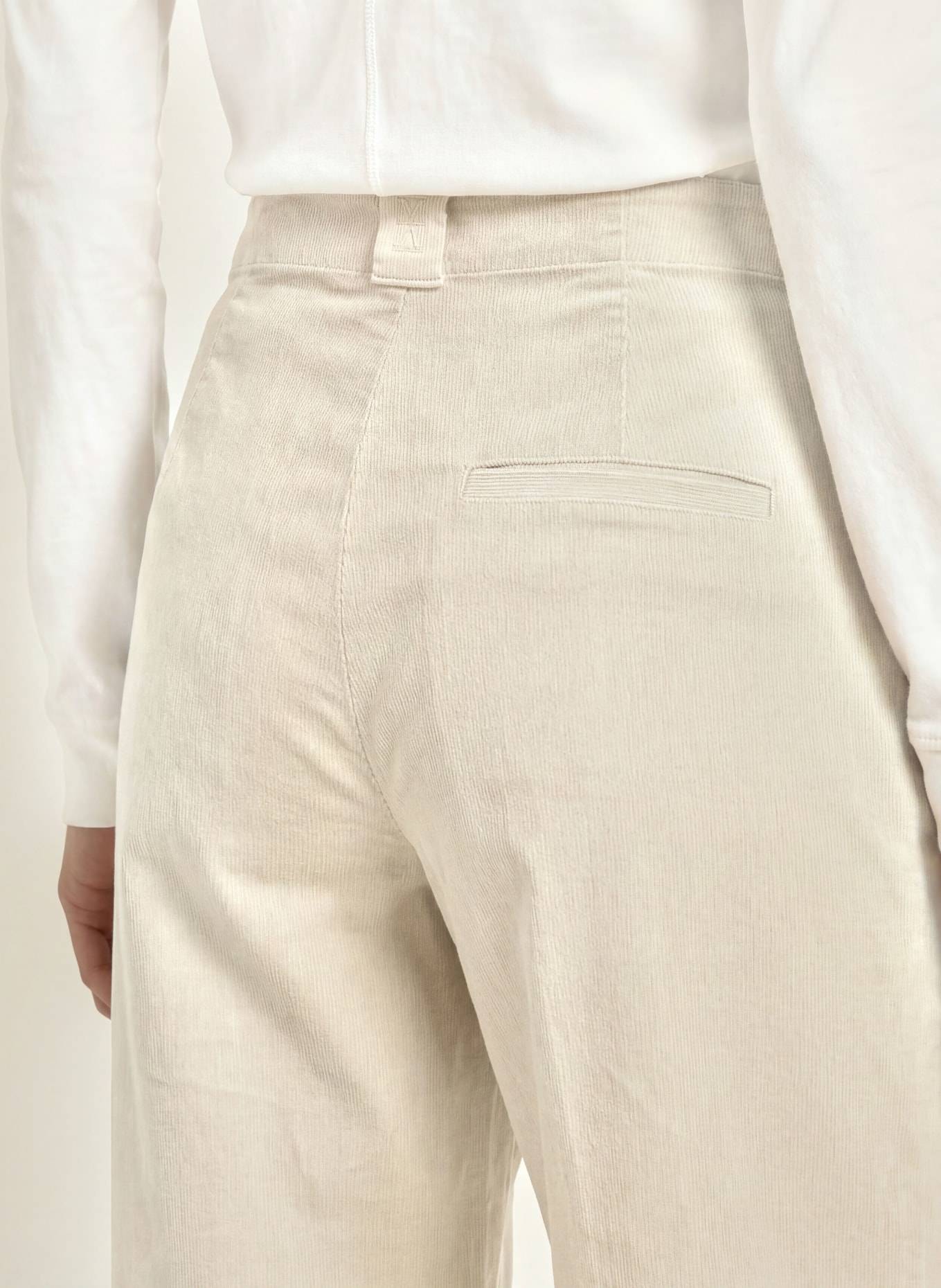 Marc O'Polo MARGO wide-leg trousers made from corduroy: BEIGE