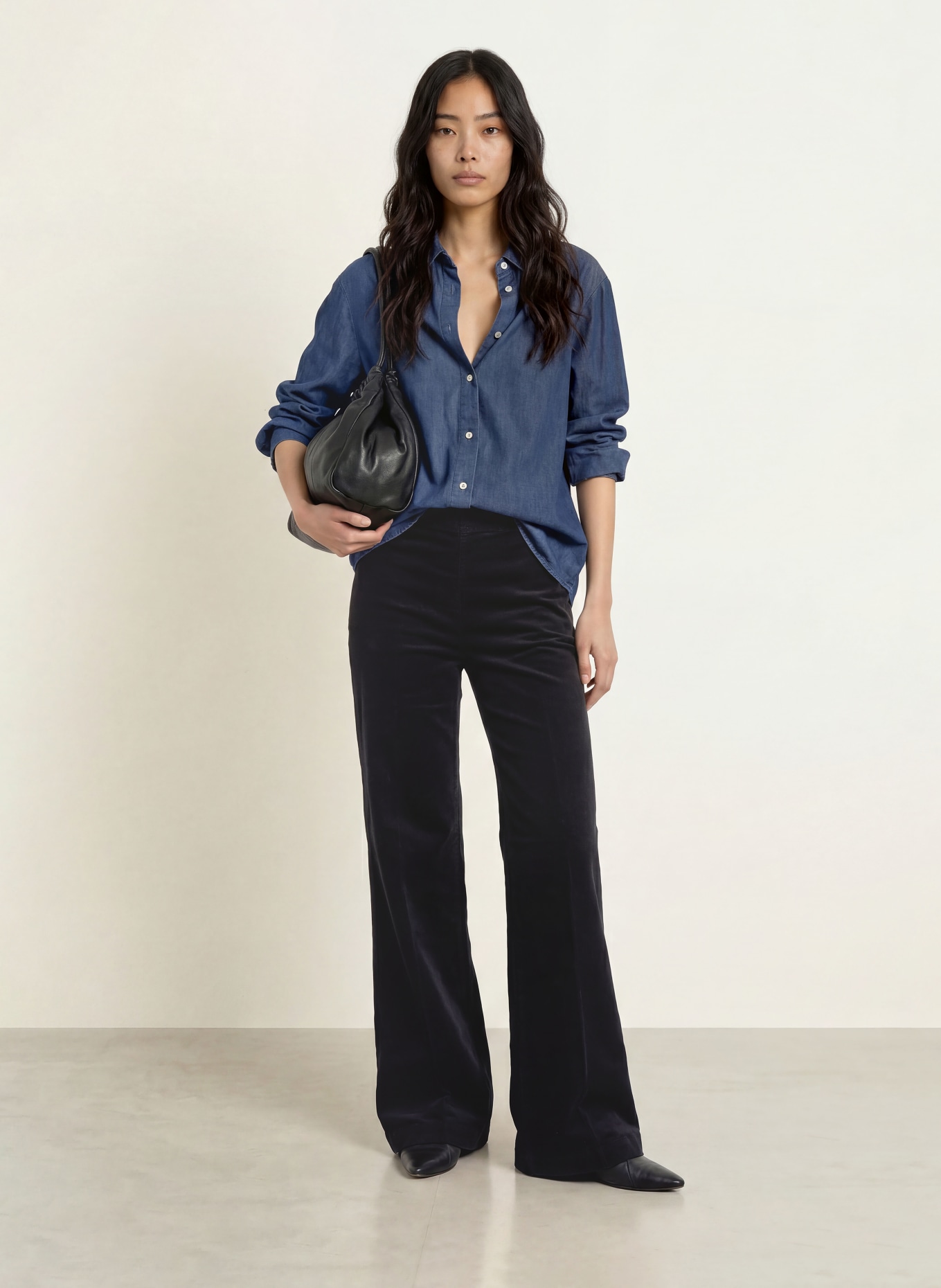 Marc O'Polo Marlene-broek MARGO van corduroy: ZWART