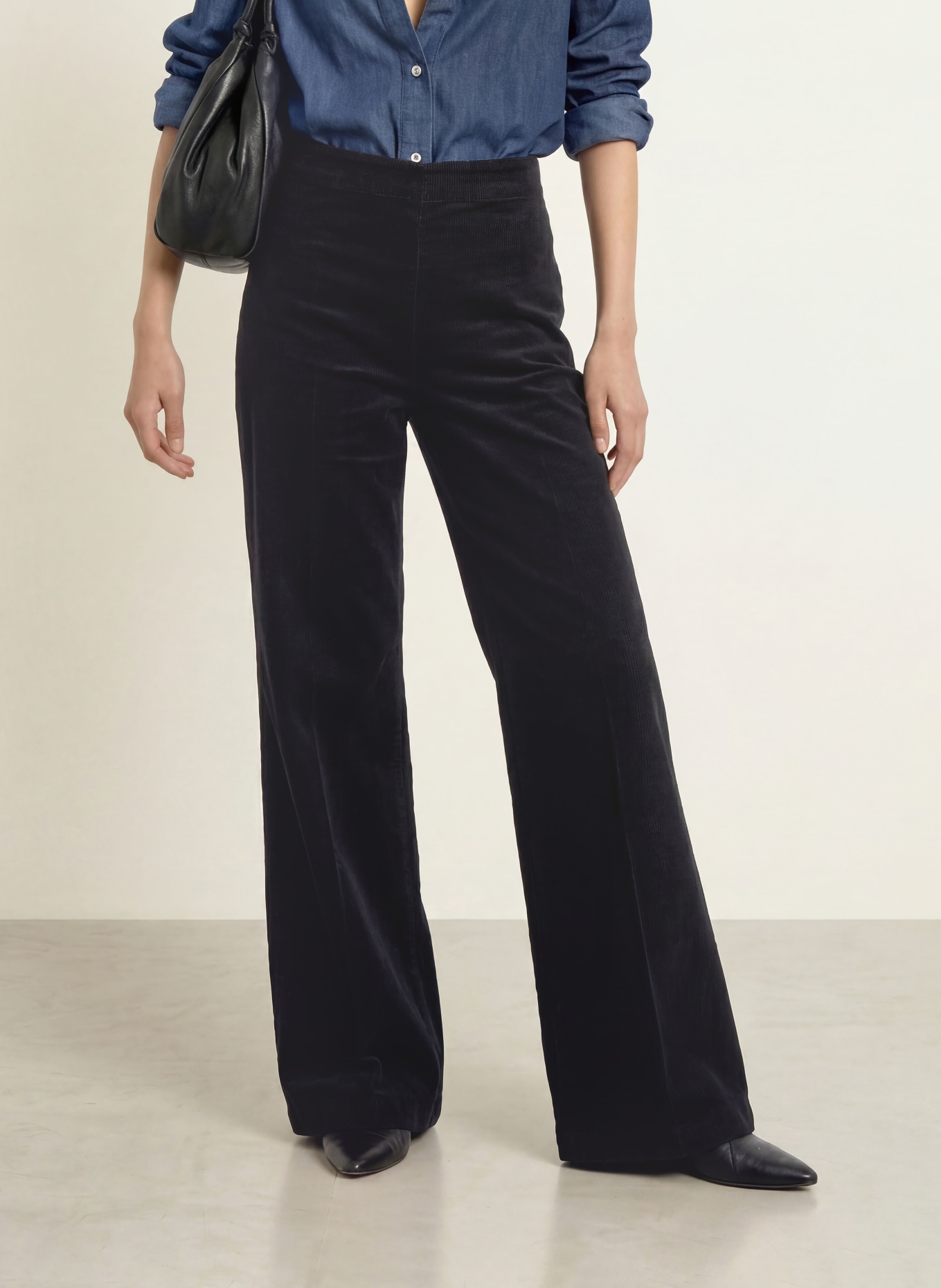 Marc O'Polo Marlene-broek MARGO van corduroy: ZWART