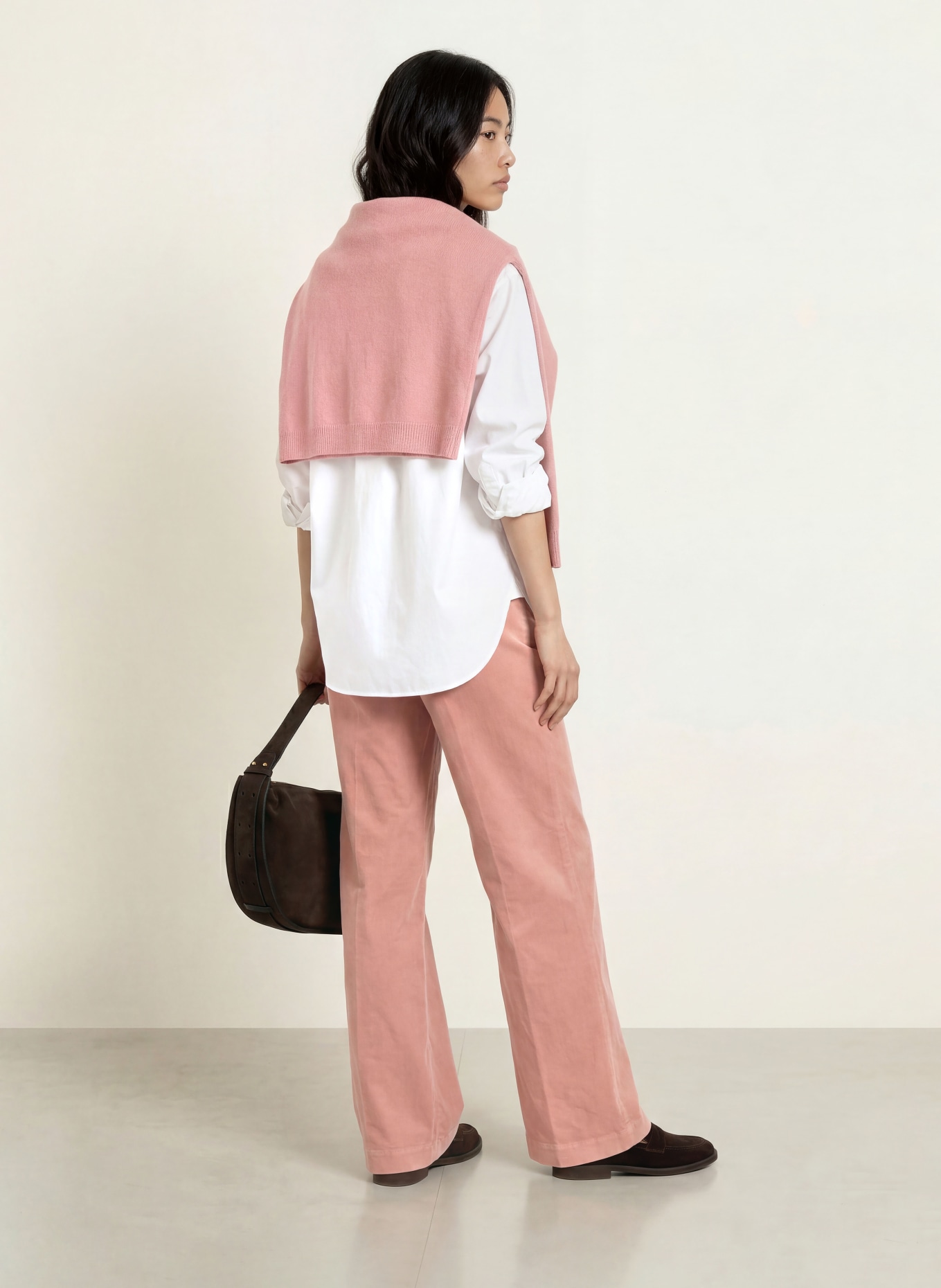Marc O'Polo MARGO wide-leg trousers made from corduroy: ROSE