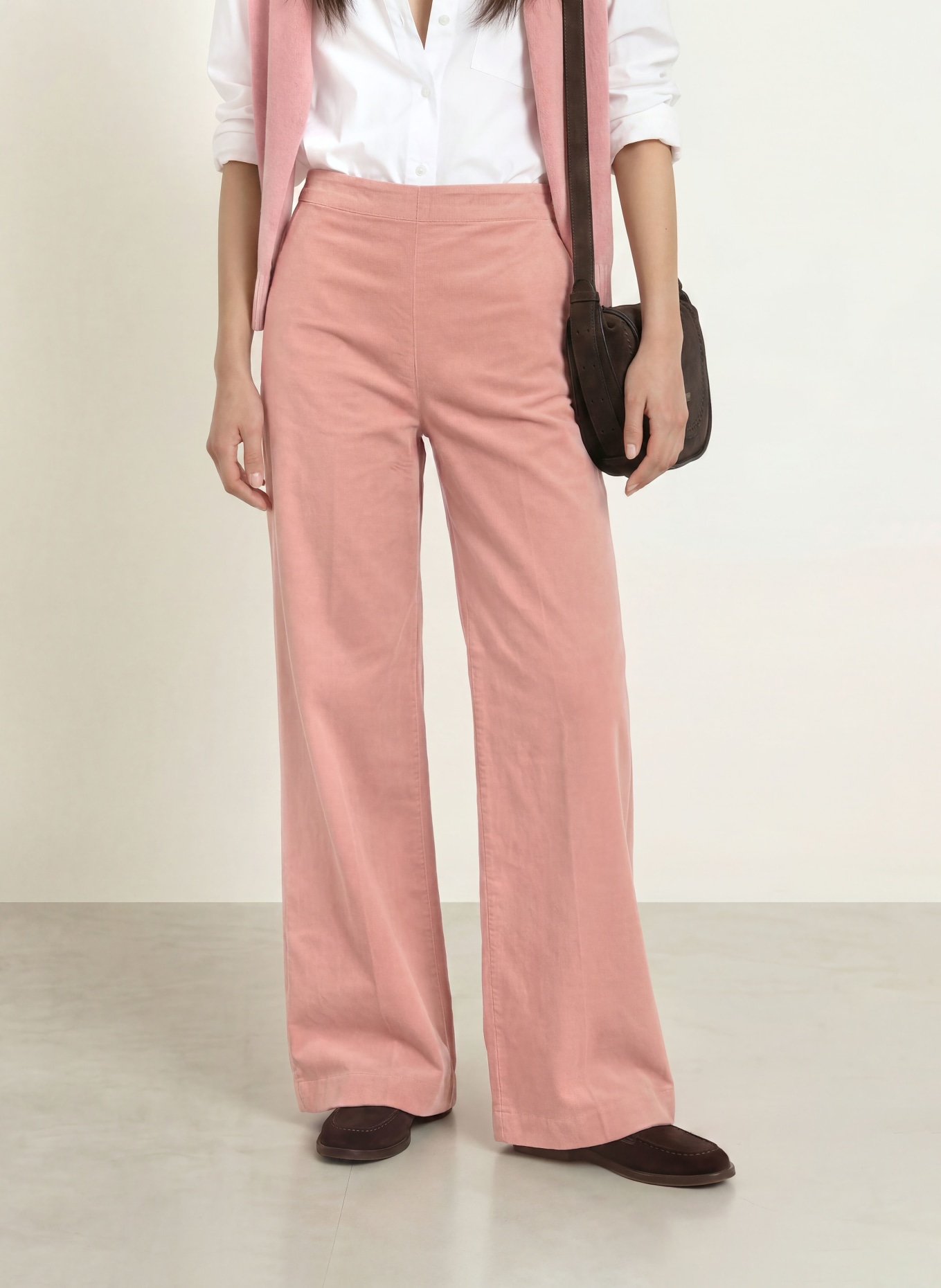 Marc O'Polo MARGO wide-leg trousers made from corduroy: ROSE