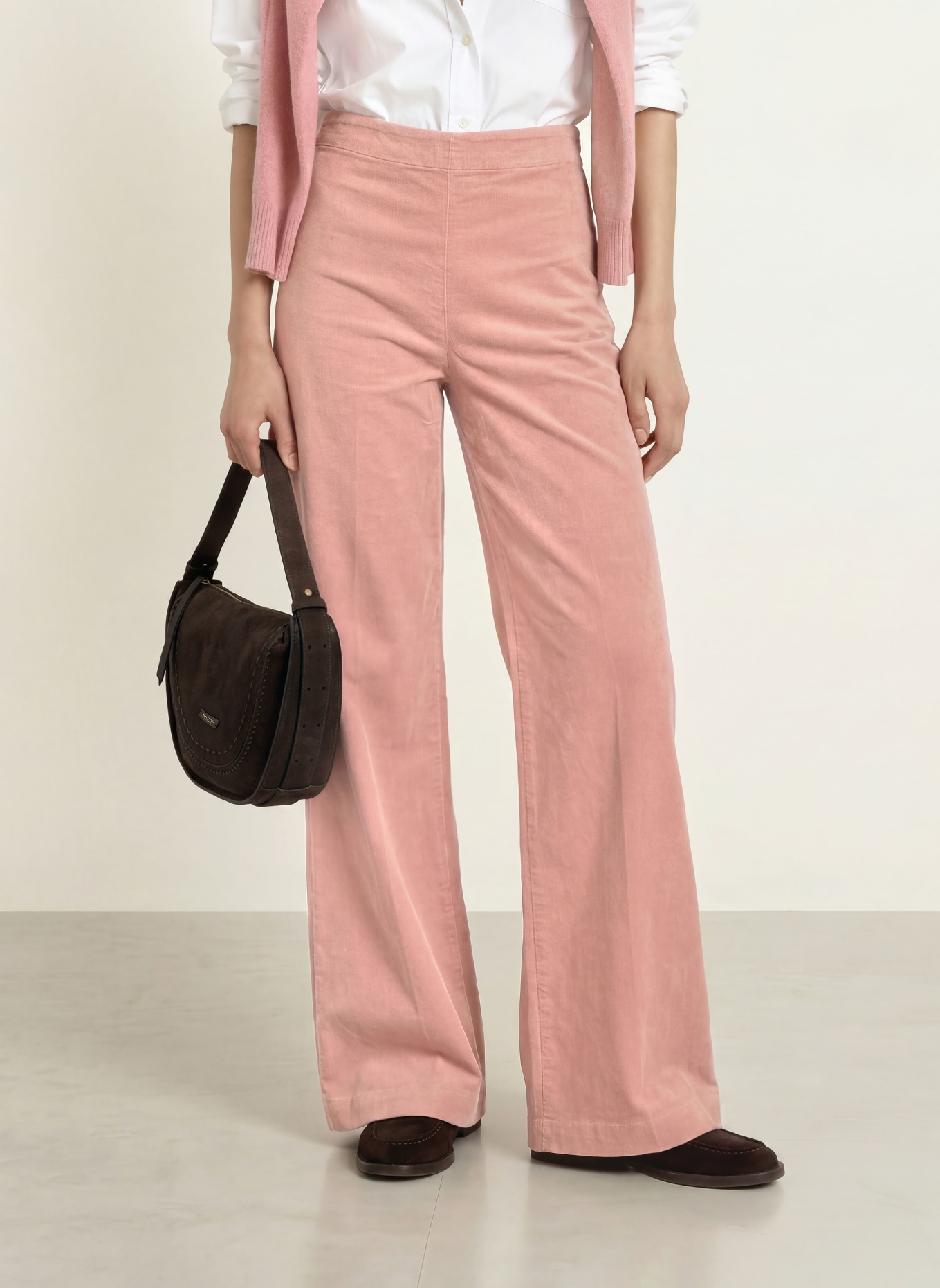 Marc O'Polo MARGO wide-leg trousers made from corduroy: ROSE