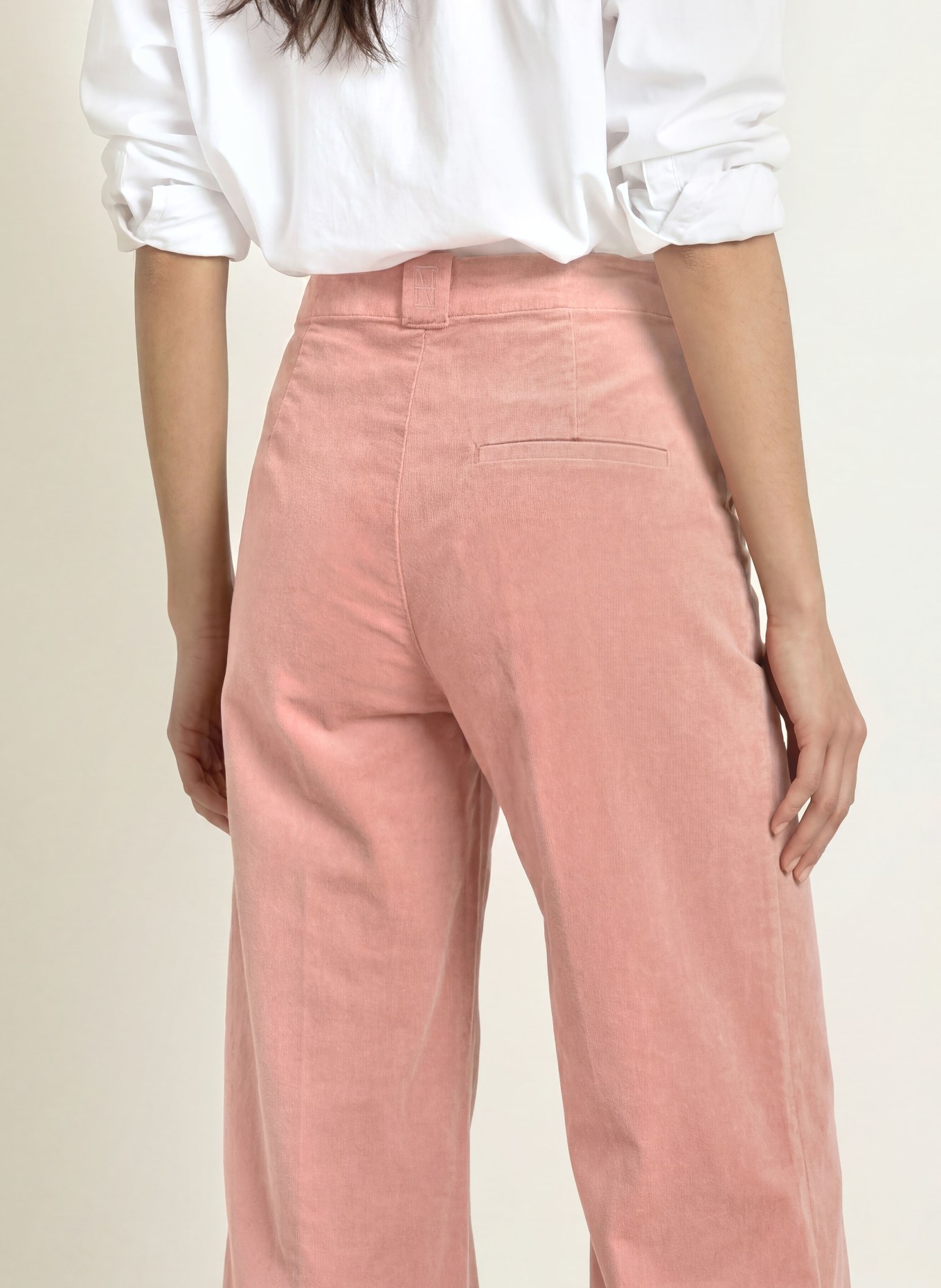 Marc O'Polo MARGO wide-leg trousers made from corduroy: ROSE