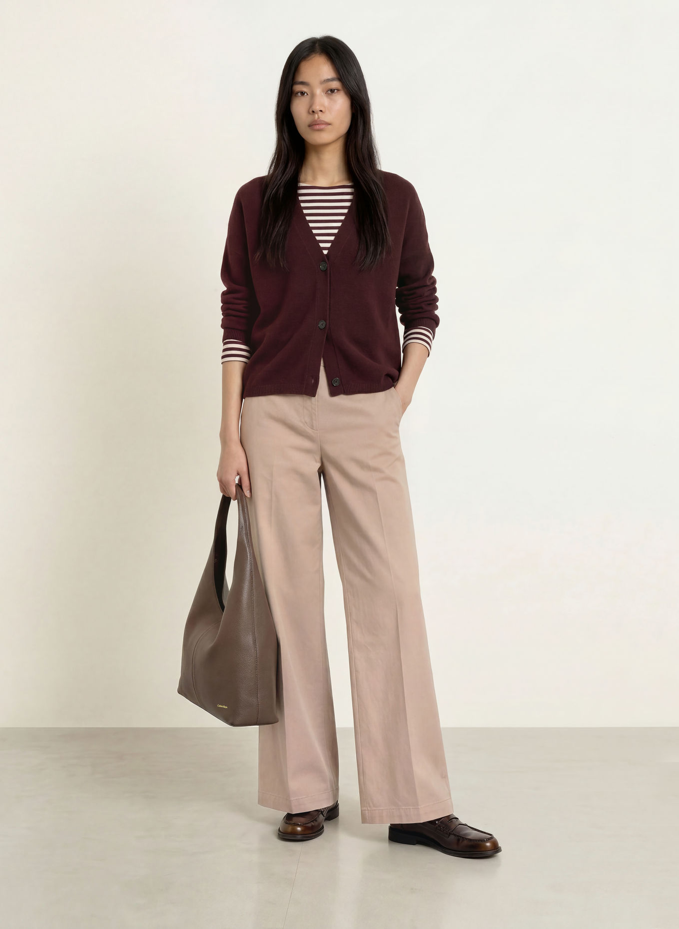 Marc O'Polo Wide-leg trousers: BEIGE