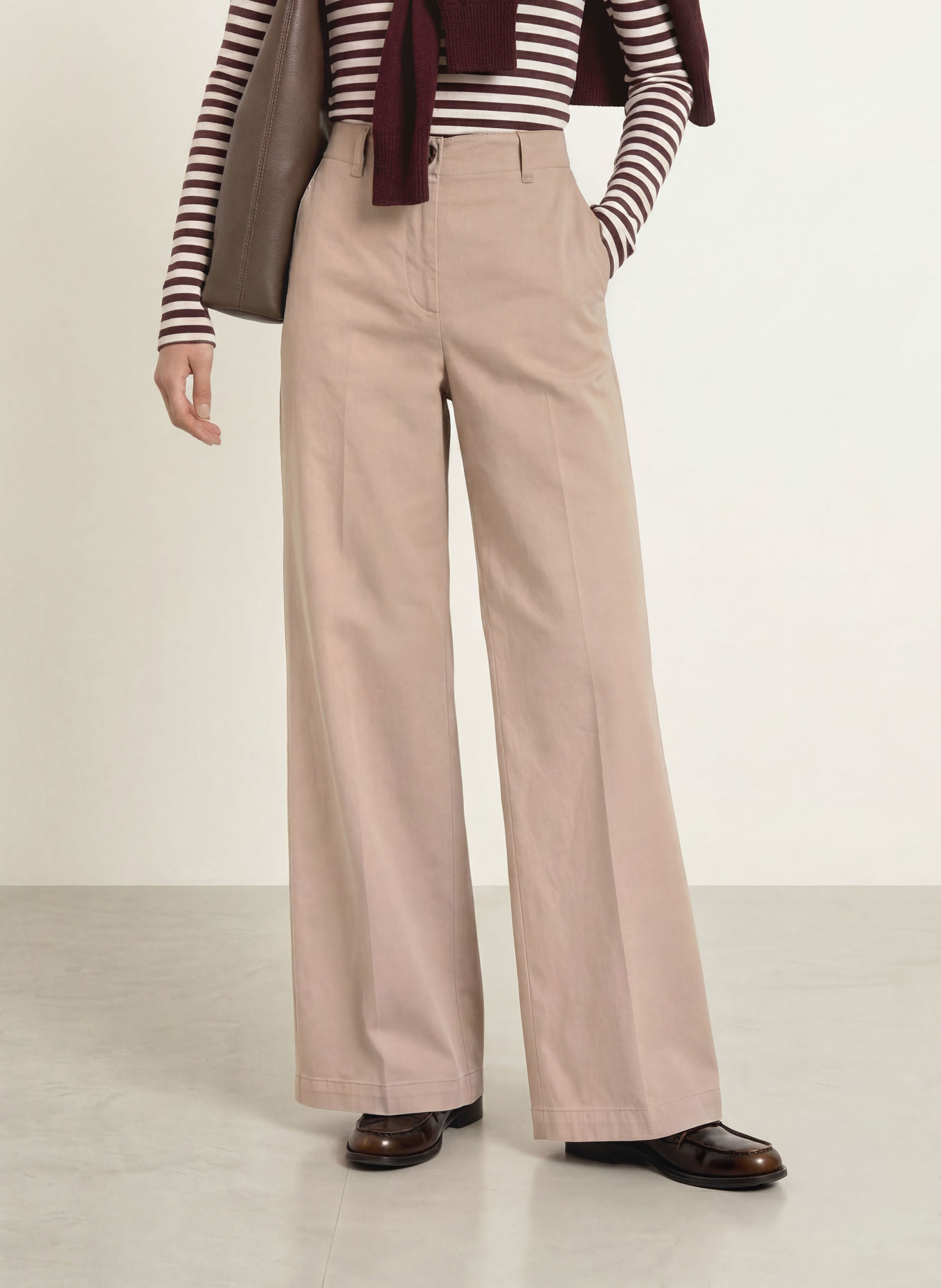 Marc O'Polo Wide-leg trousers: BEIGE