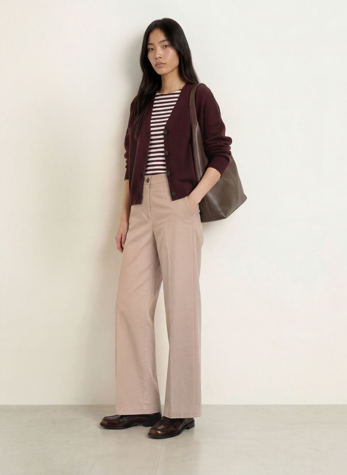 Marc O'Polo Wide-leg trousers: BEIGE