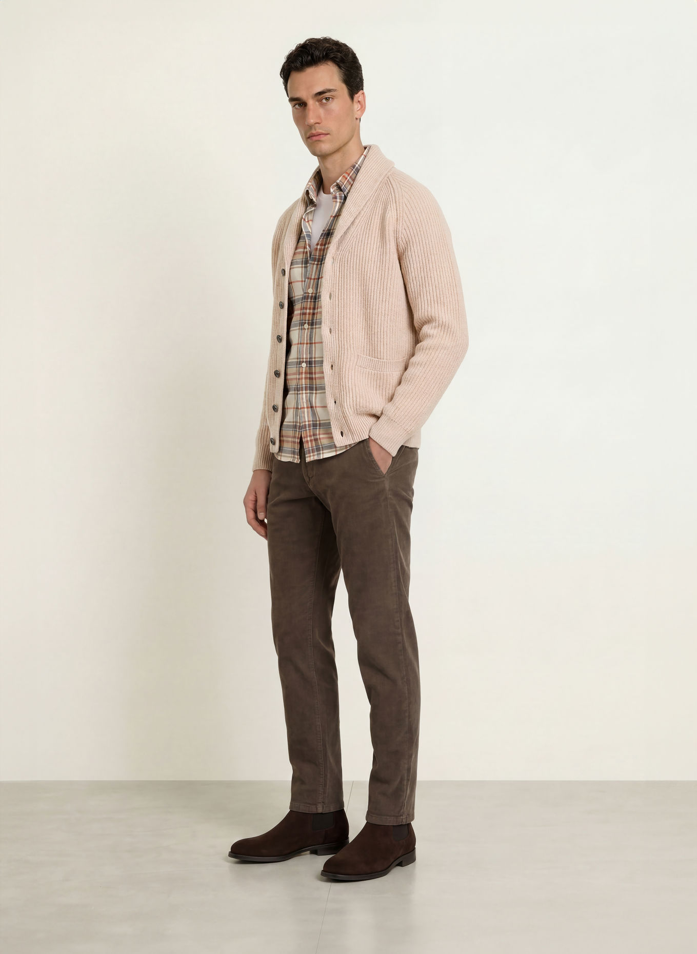 STROKESMAN'S Cardigan: BEJ