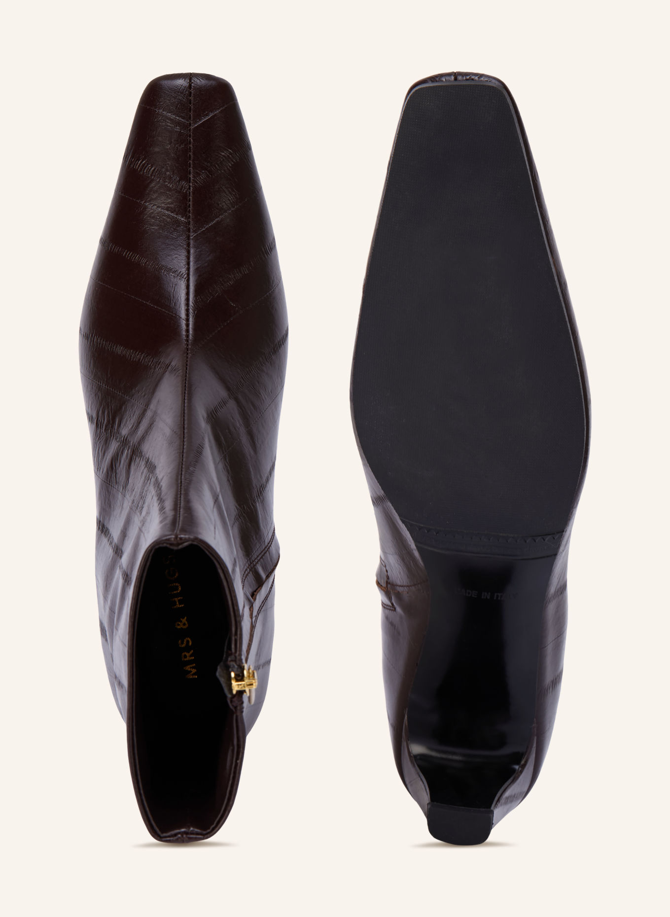 MRS & HUGS Laarsjes: MARRON FONCÉ