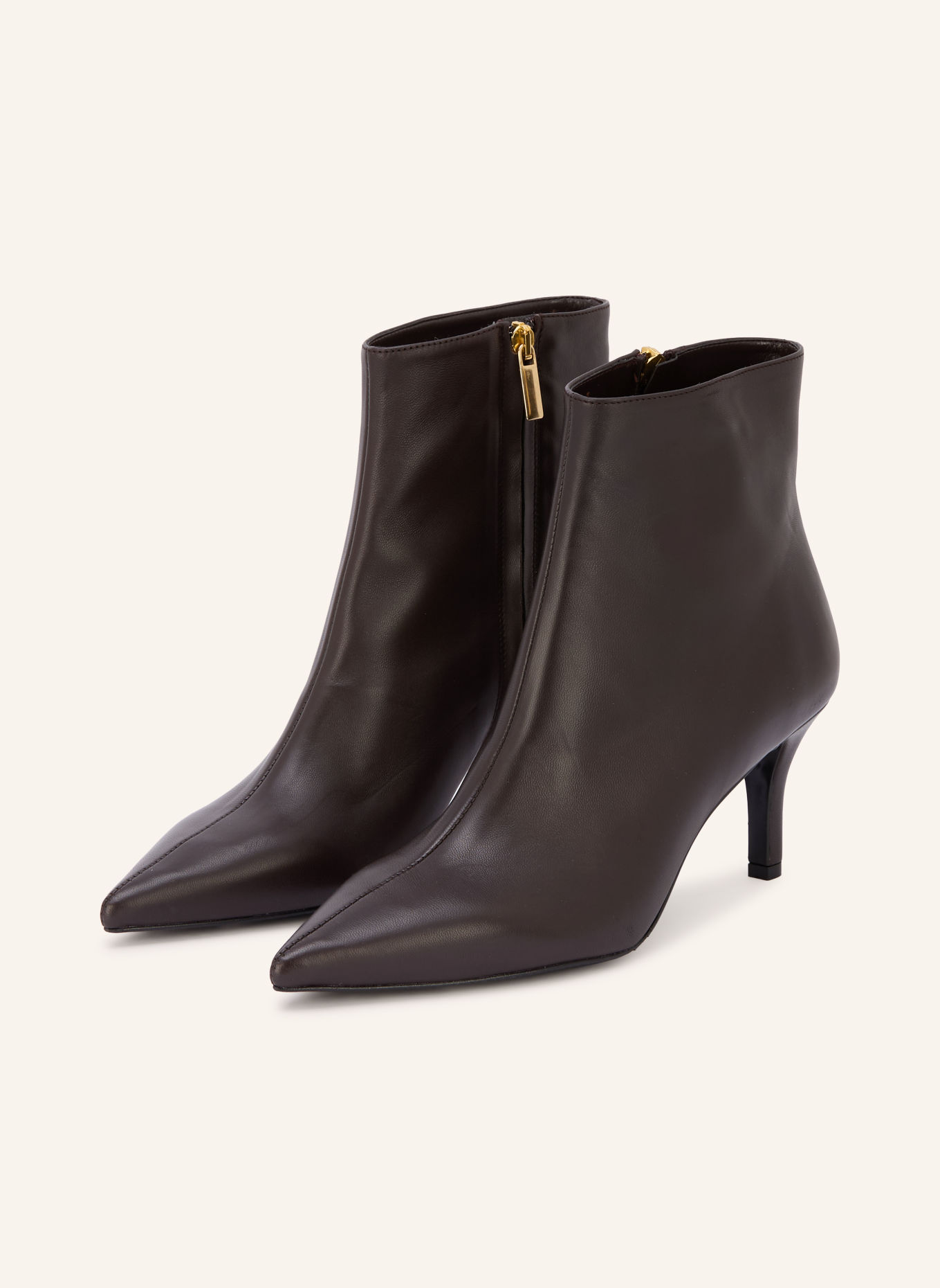 MRS & HUGS Laarsjes: MARRON FONCÉ / GOUD