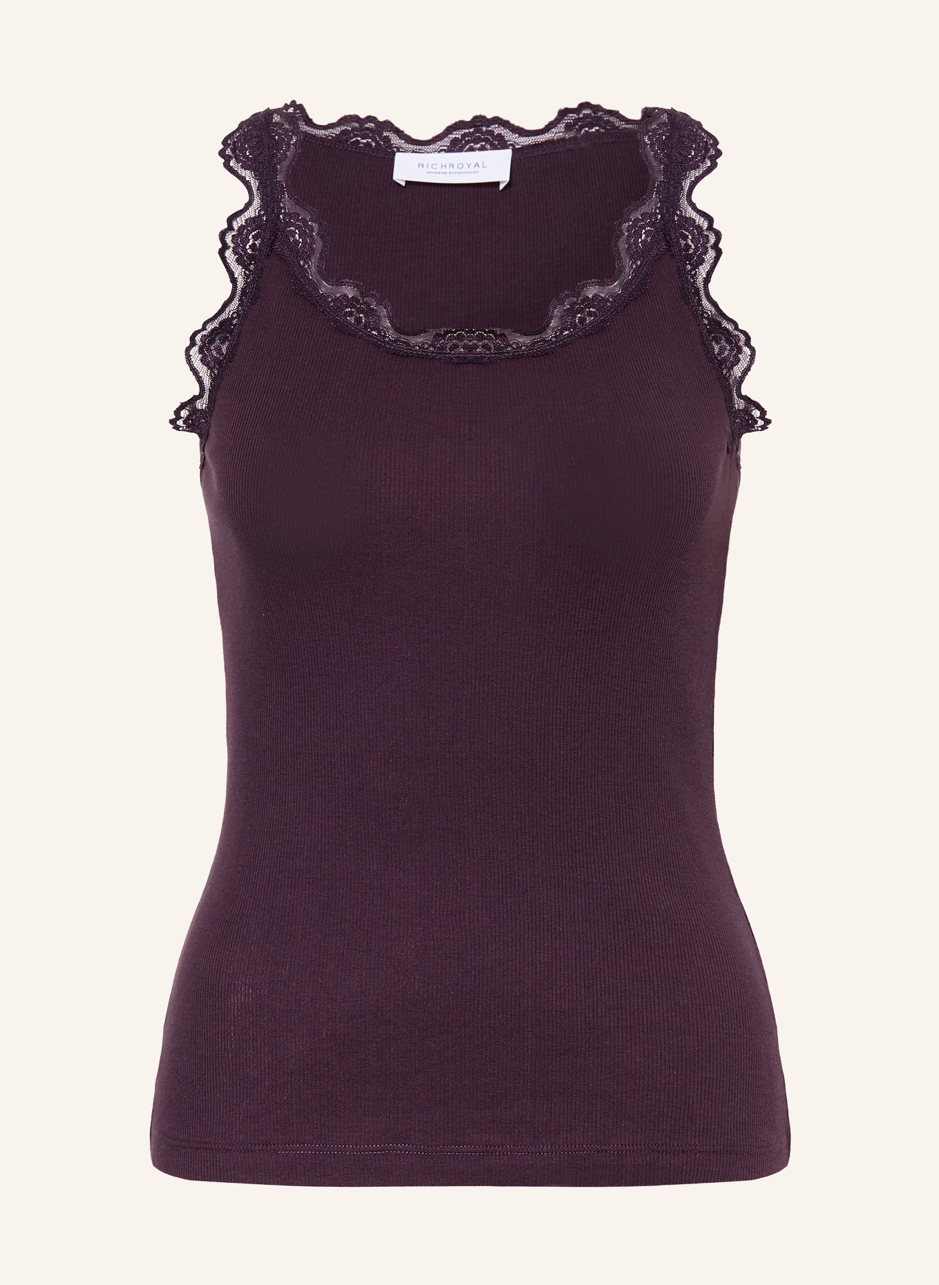 Rich & Royal Top with lace: DARK PURPLE