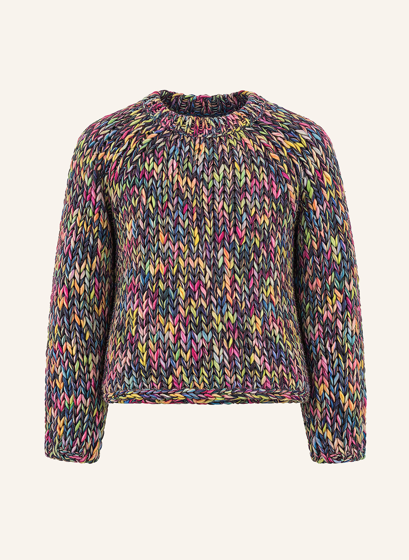 Rich & Royal Pullover: BRAUN / FUCHSIA / GRÜN