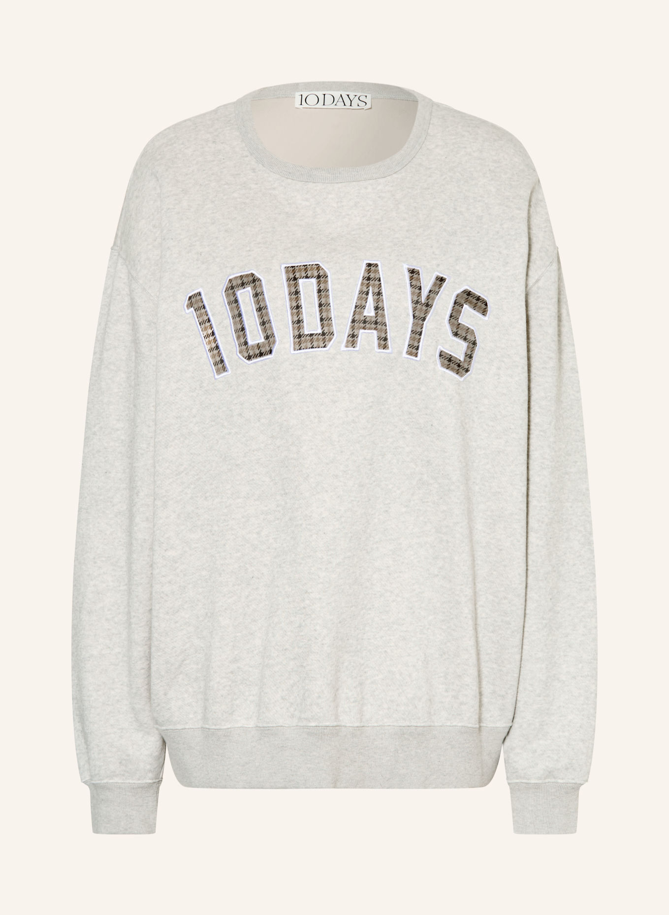 10DAYS Sweatshirt: LICHTGRIJS / DONKERGRIJS / WIT