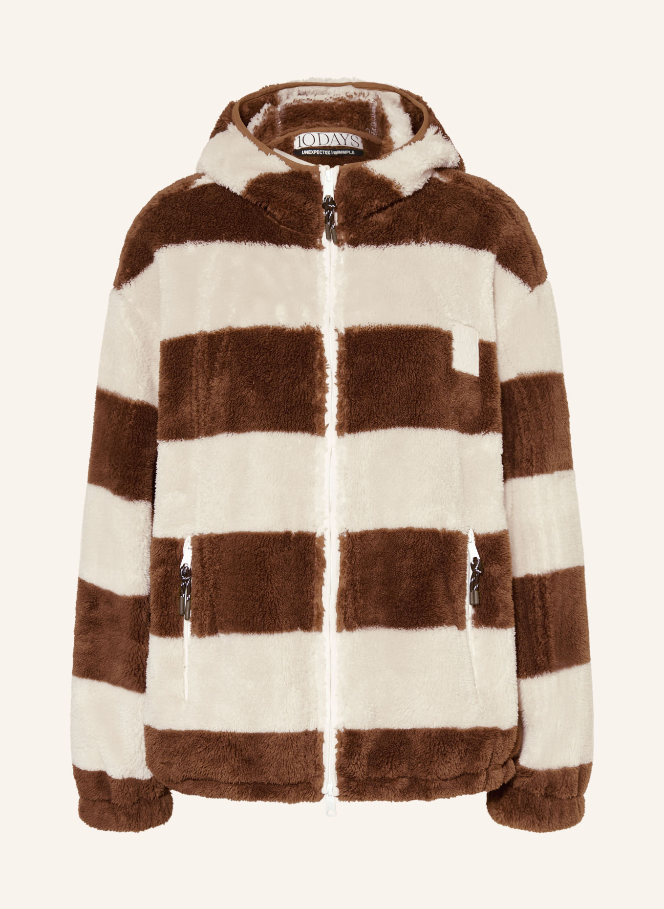 10DAYS Teddy fur jacket: WHITE / BROWN