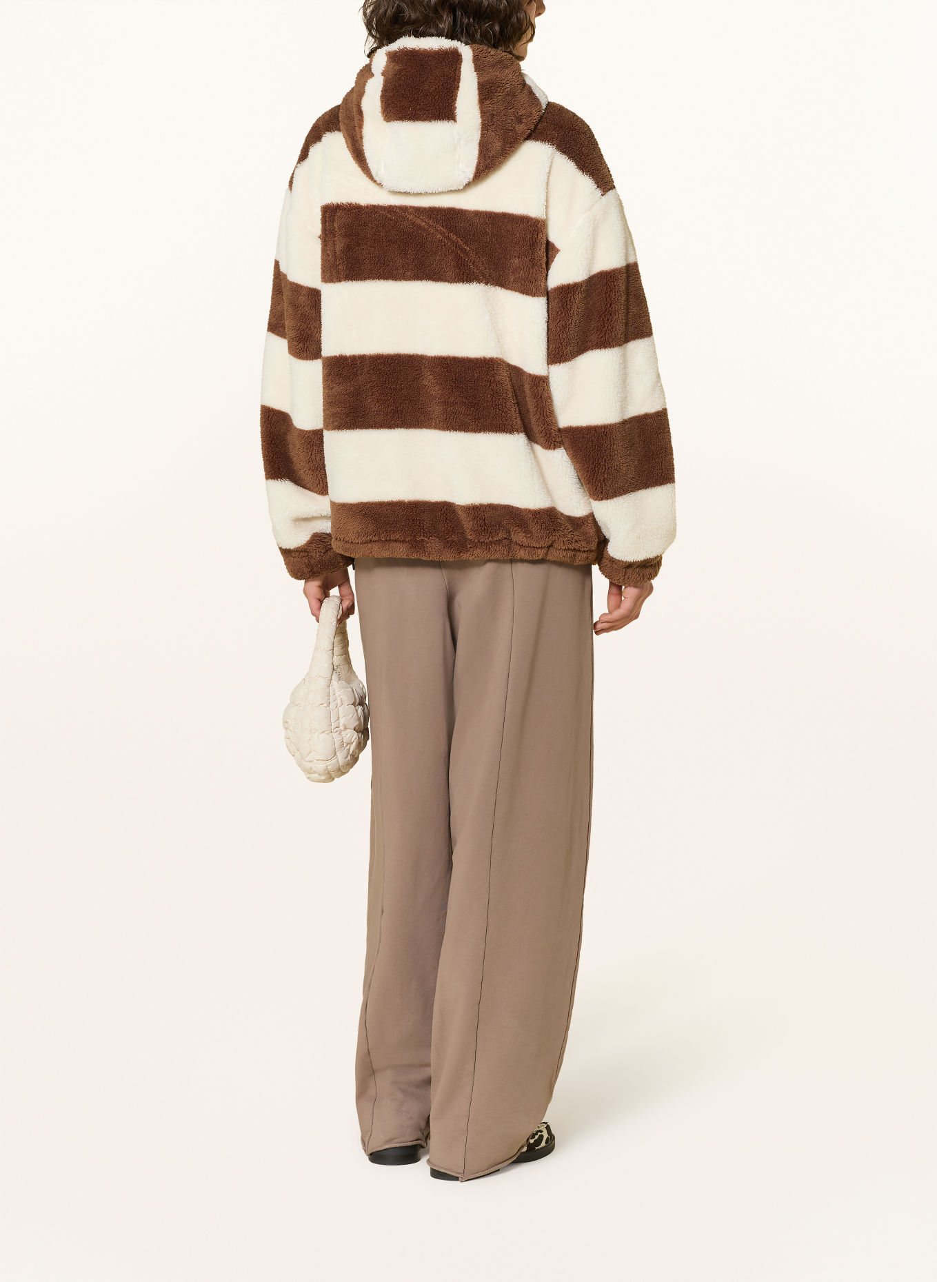 10DAYS Teddy fur jacket: WHITE / BROWN